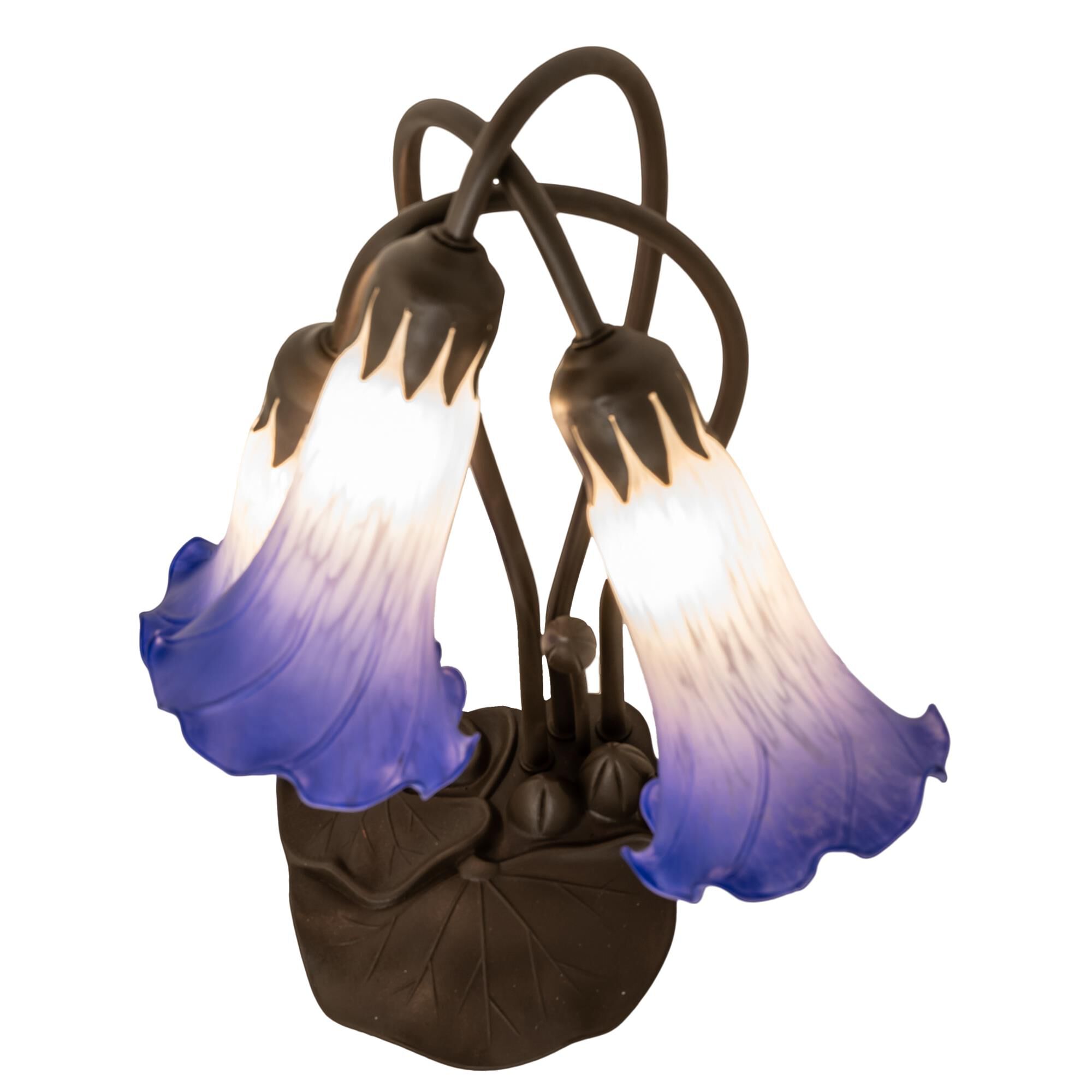 Shown in Mahogany Bronze finish and Blue;White glass