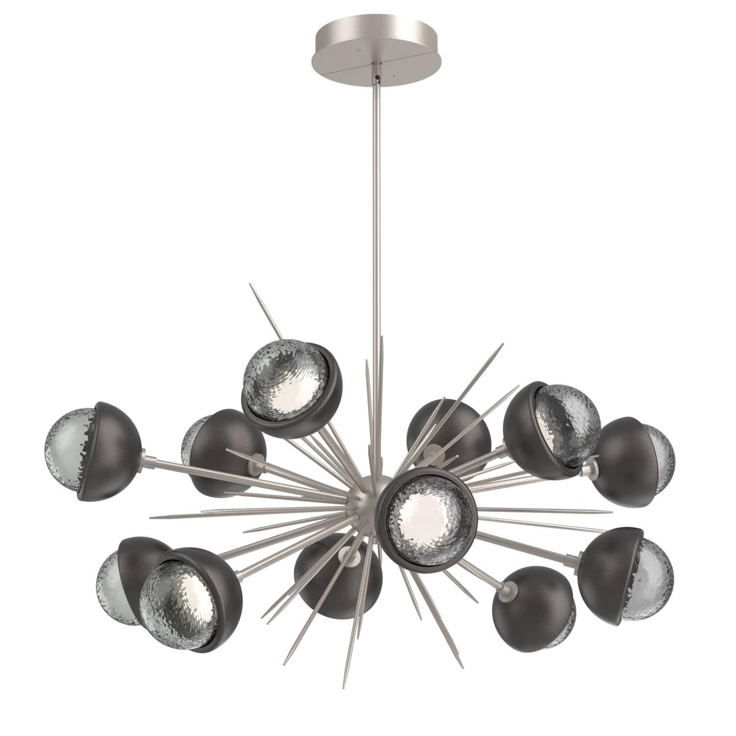 Shown in Beige Silver finish and Smoke glass and Graphite accent