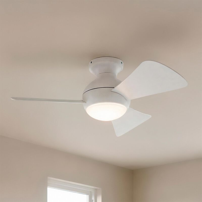 Sola 34 Inch Flush Mount Fan with Light Kit by Kichler