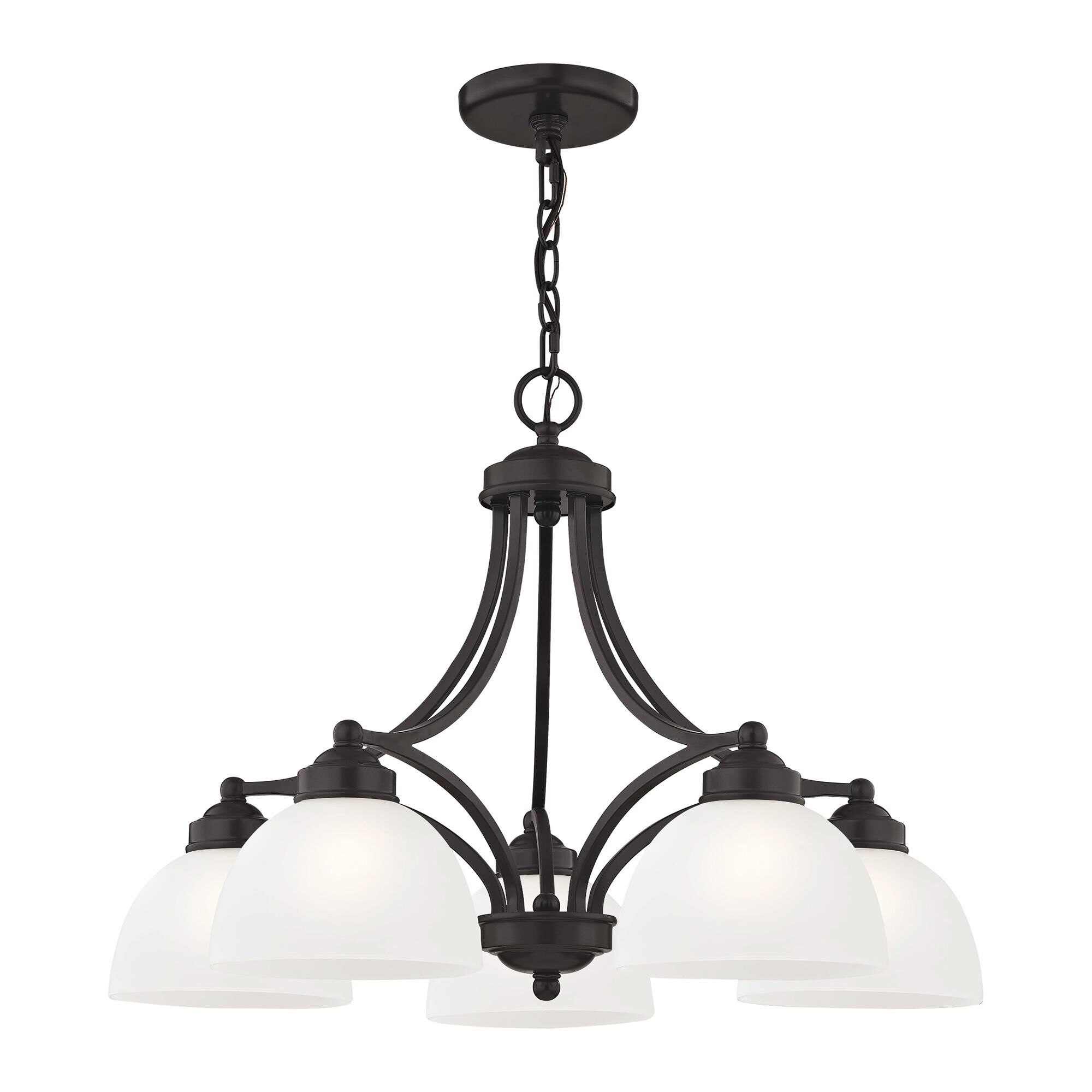 Shown in English Bronze finish and Satin glass