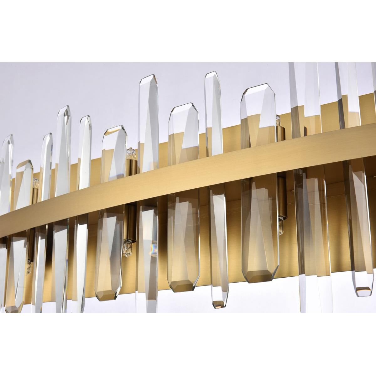 Shown in Satin Gold finish and Royal Cut crystal