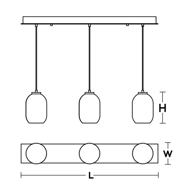 Callie 36 Inch 3 Light Linear Suspension Light by AFX Lighting