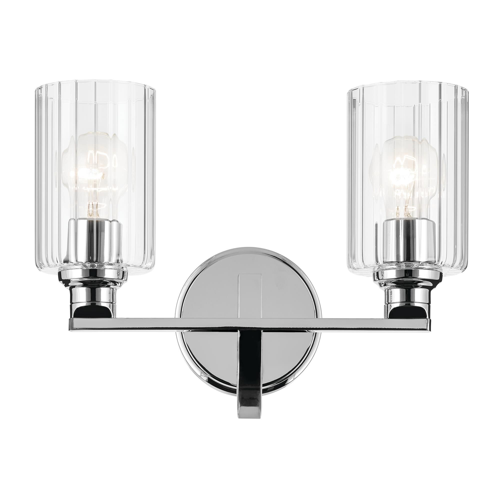 Shown in Chrome finish and Clear Fluted glass