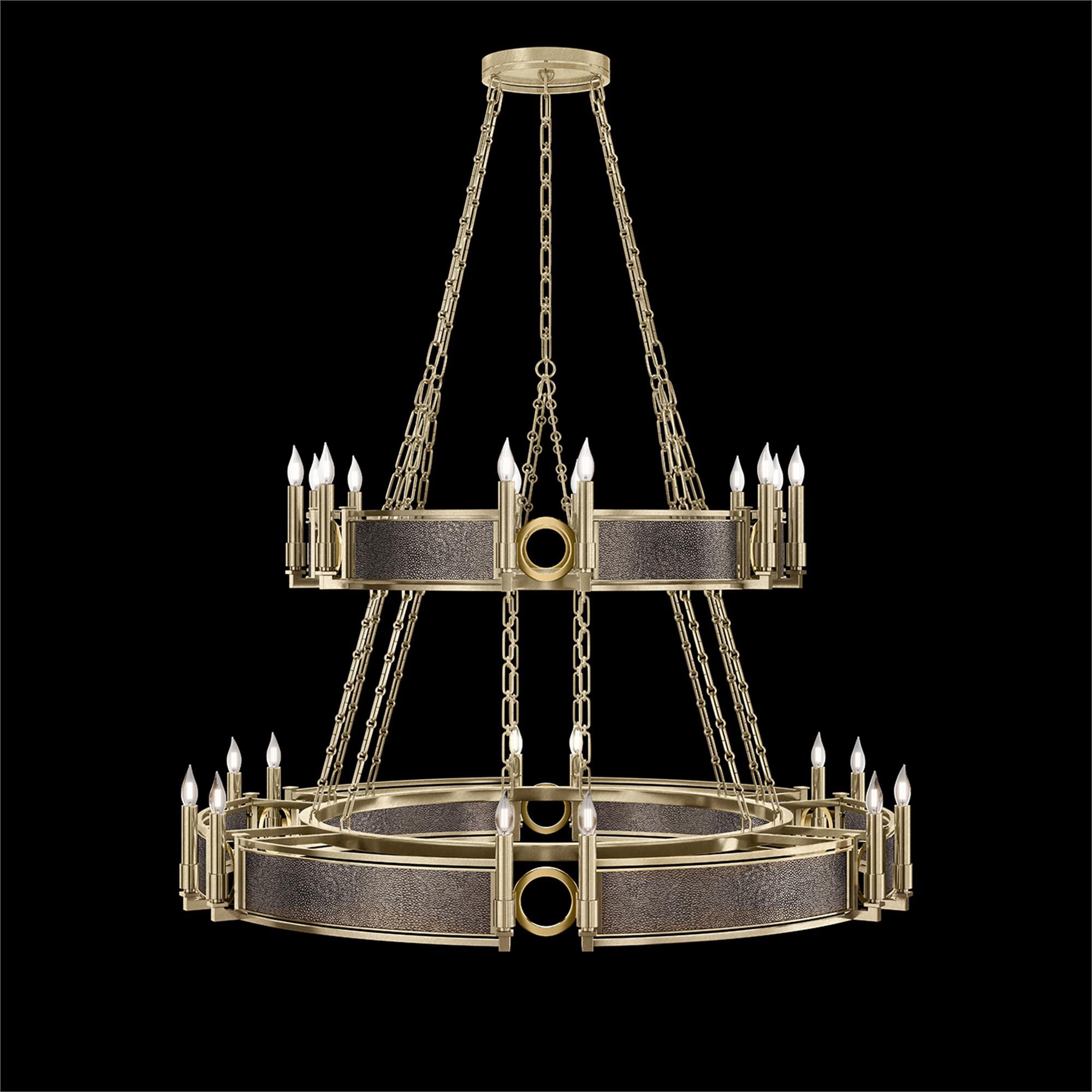 Shown in Soft Gold Leaf and Brass  finish and Pebble accent