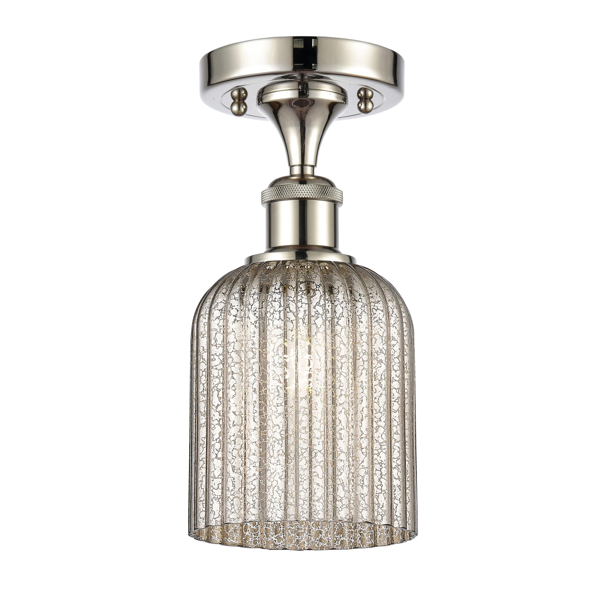Shown in Polished Nickel finish and Mercury shade
