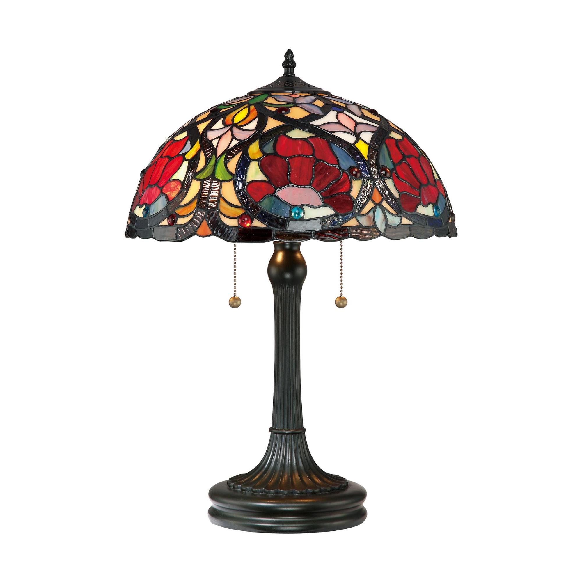 Shown in Vintage Bronze finish and Tiffany glass
