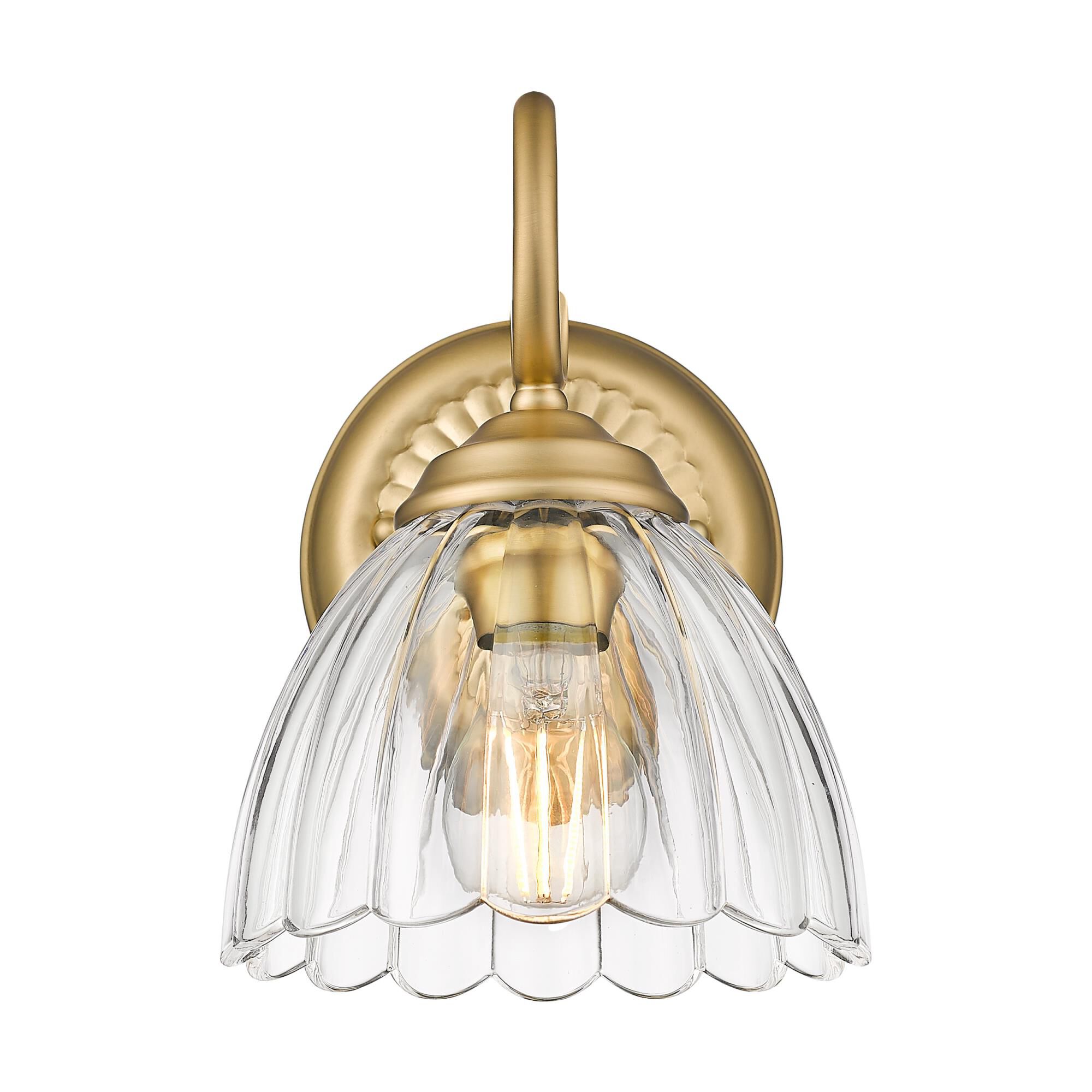 Shown in Brushed Champagne Bronze finish and Clear glass