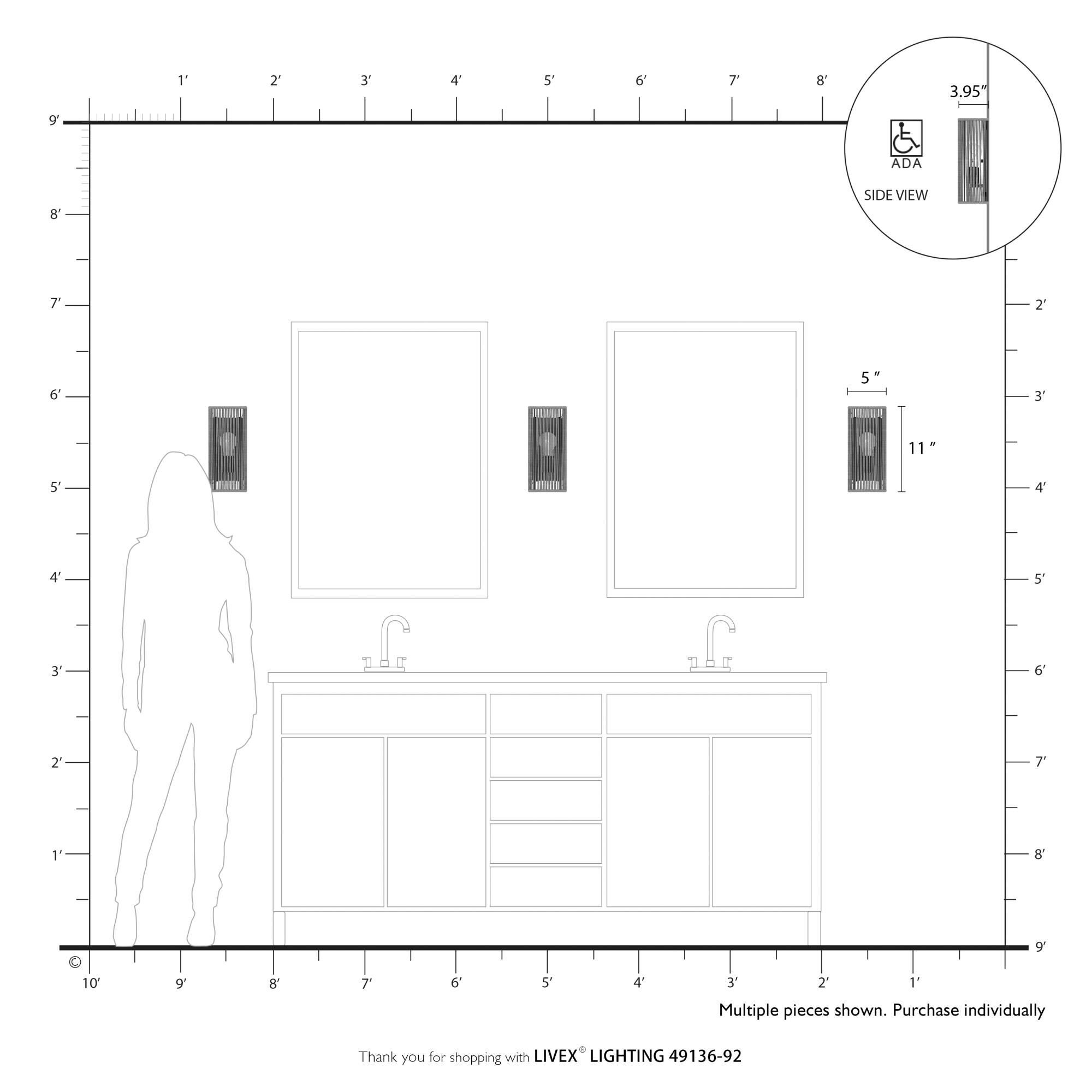 Acordia 11 Inch Wall Sconce by Livex Lighting