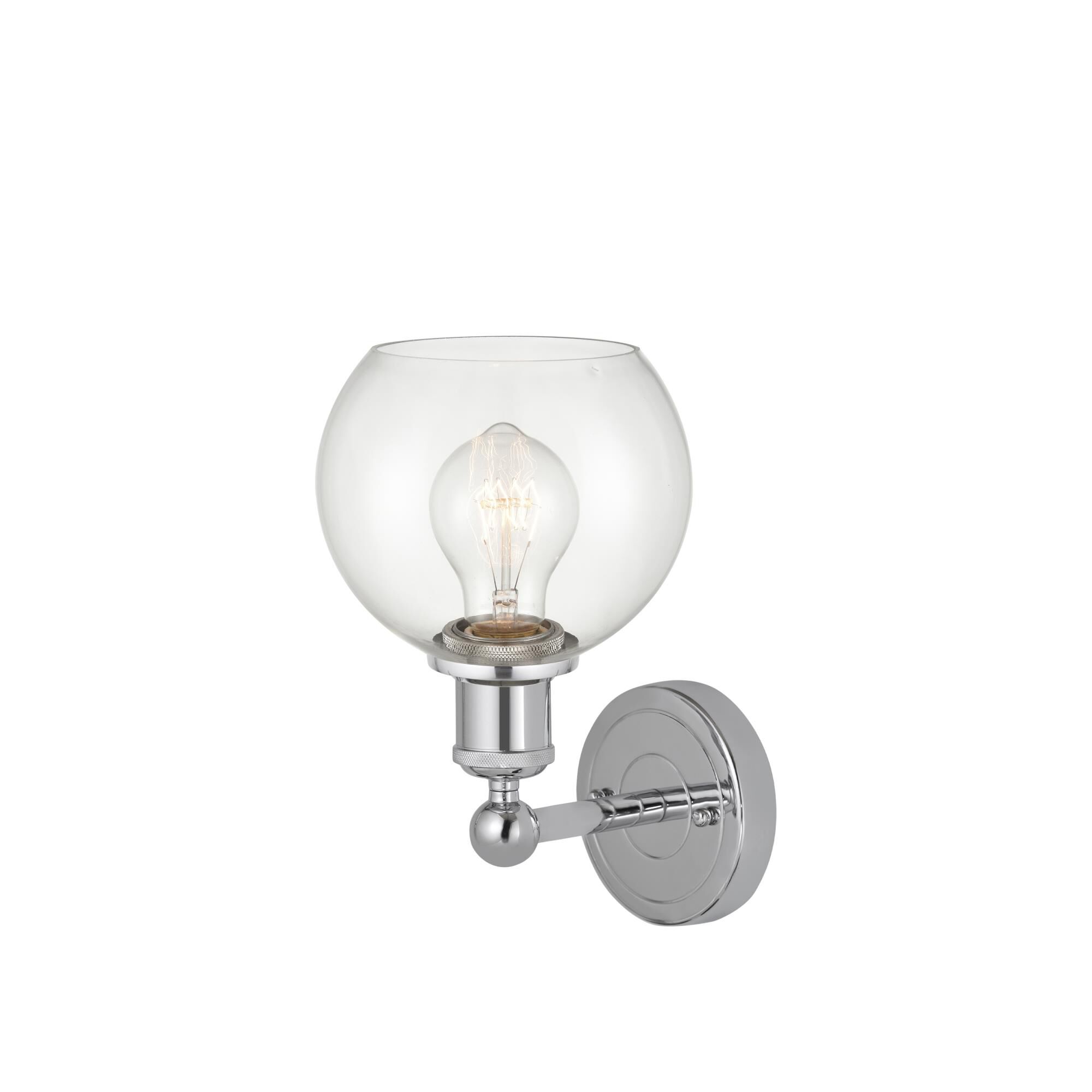 Shown in Polished Chrome  finish and Clear glass