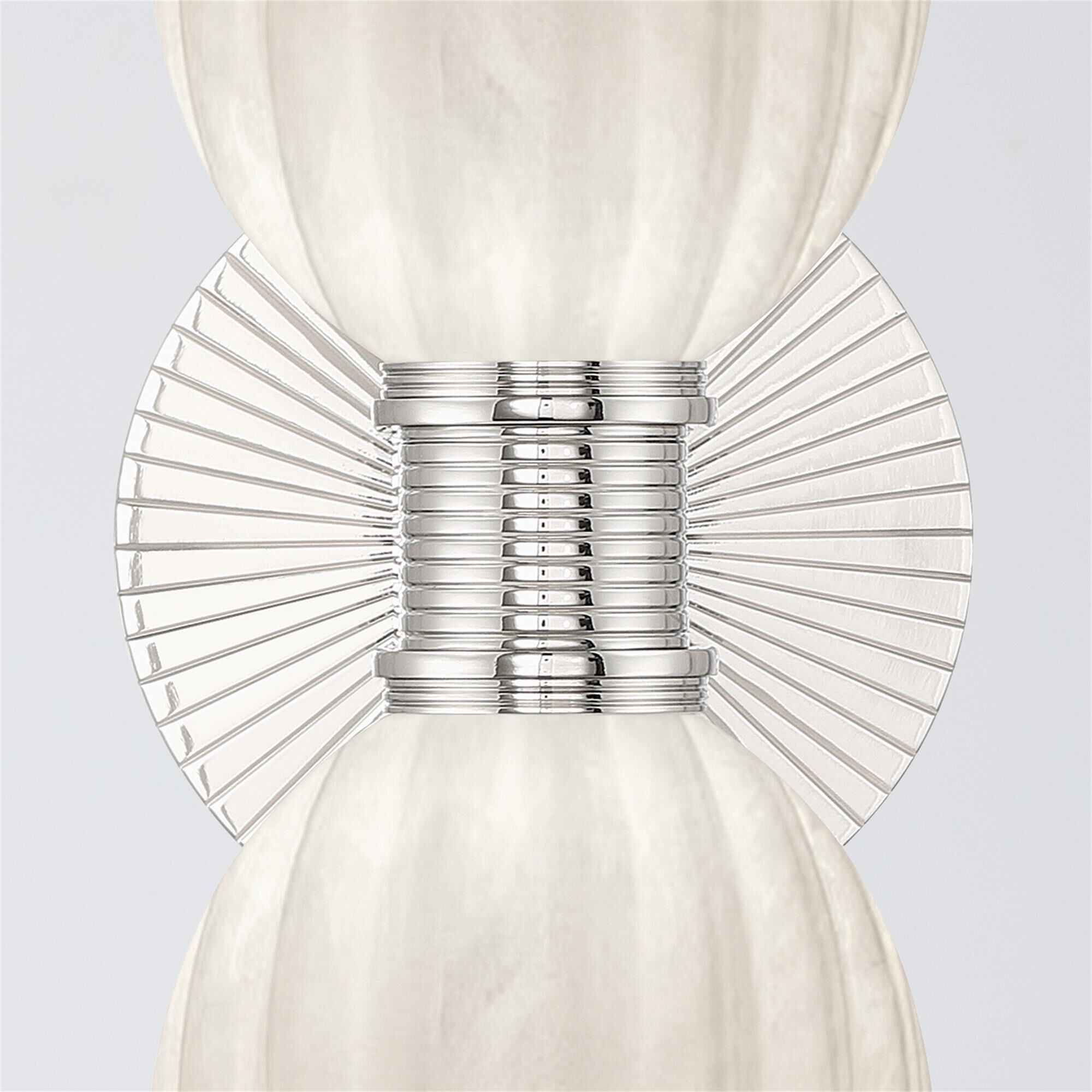 Shown in Polished Nickel finish and Strie glass and Strie Glass shade