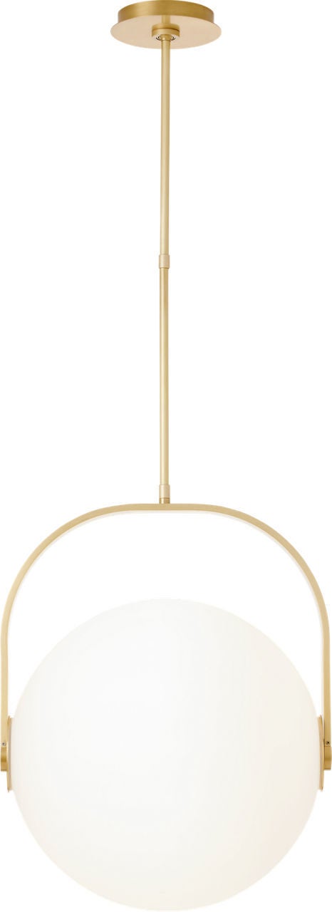 Shown in Natural Brass finish and Opaque glass