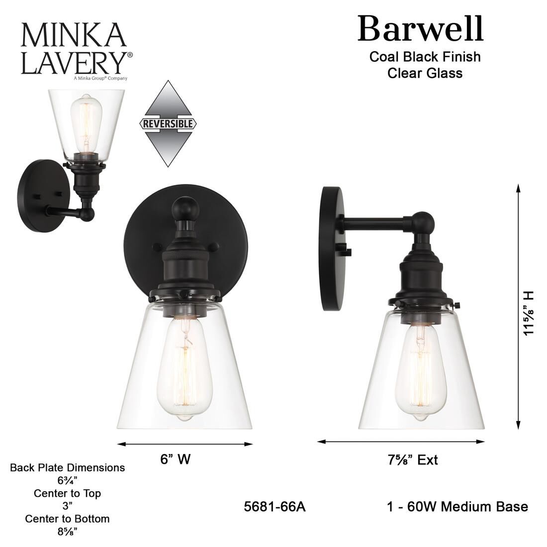 Barwell 6 Inch Wall Sconce by Minka Lavery