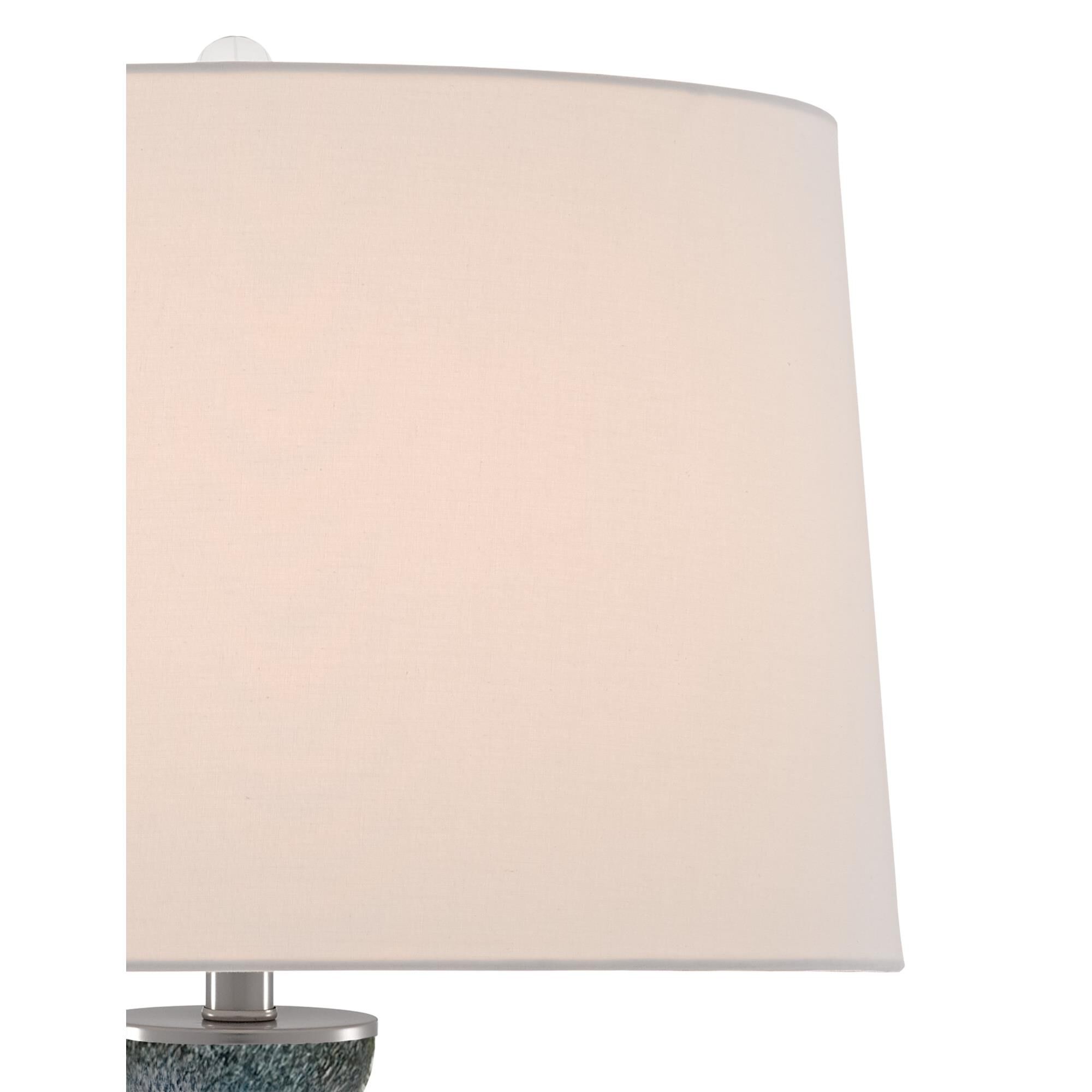 Shown in Pale Blue - White finish and Off White Linen shade