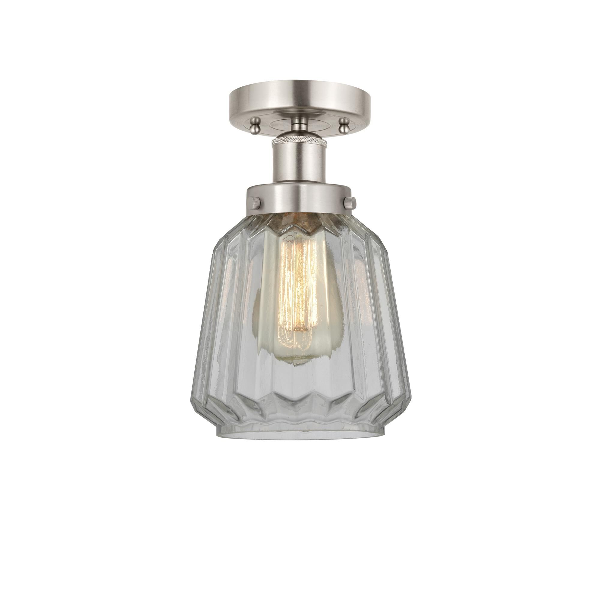 Shown in Brushed Satin Nickel, Matte White finish and Matte White glass and Matte White Glass shade