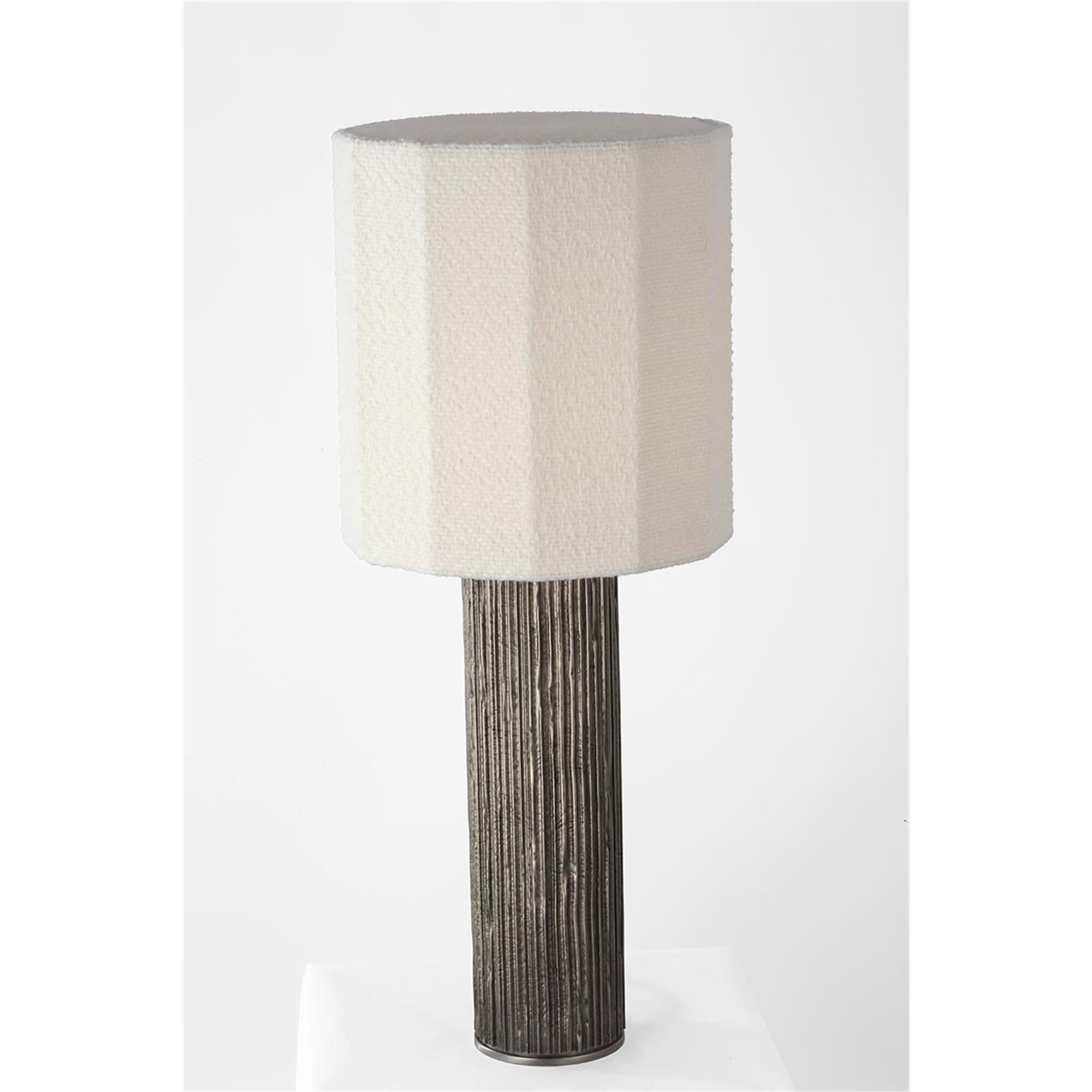 Shown in Ridged Graphite finish and Decorative Boucle shade