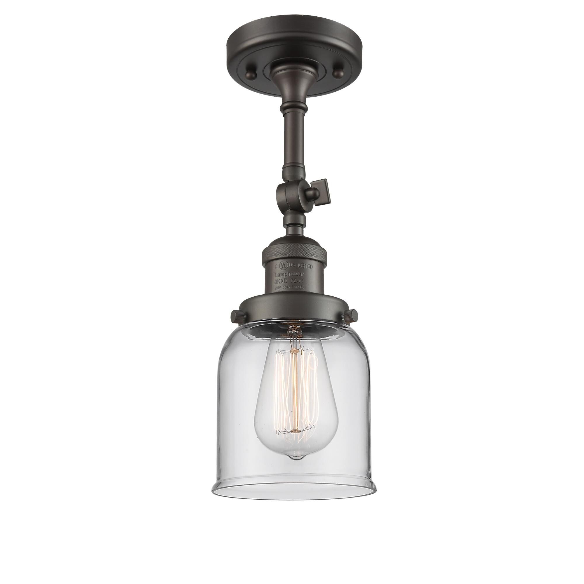 Shown in Oil Rubbed Bronze finish and Clear glass and None accent