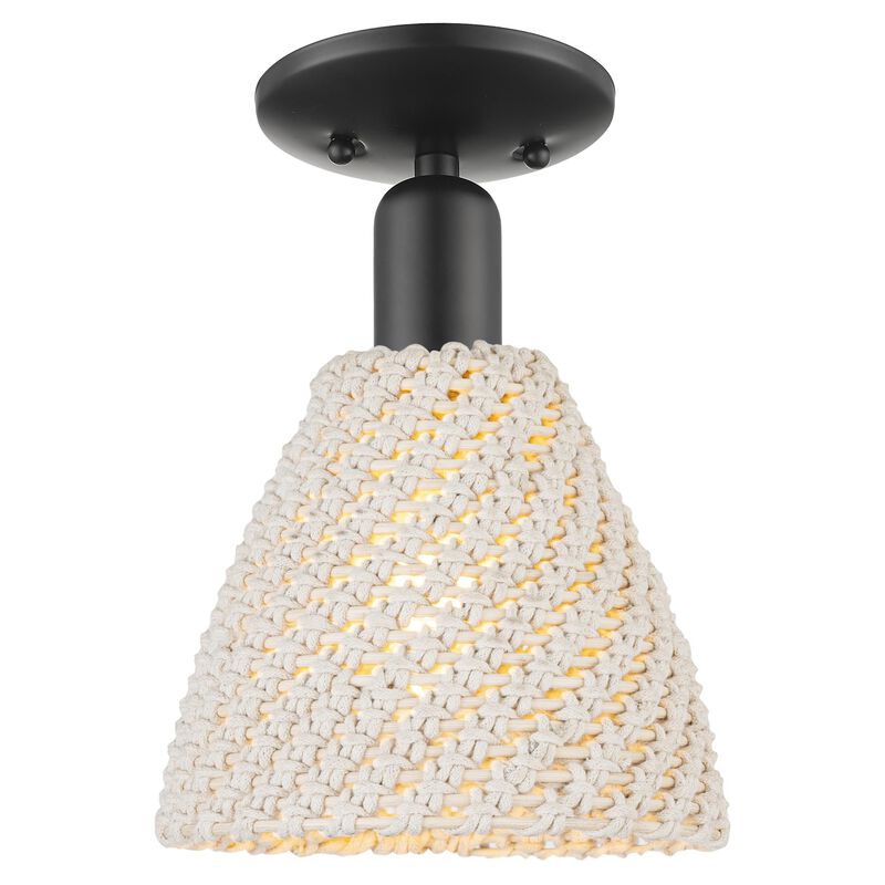 Bruno Marashlian Natural Ballston Dome 8 Inch Semi Flush Mount by Innovations Lighting