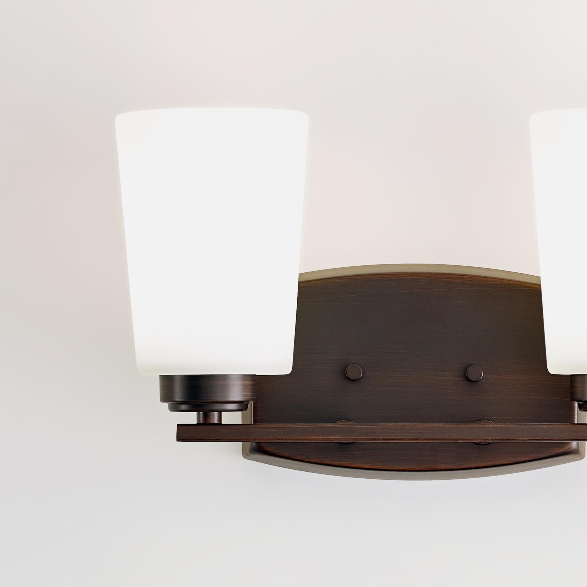 Shown in Bronze finish and Etched / White Inside  Shades glass and Etched / White Inside Glass s shade