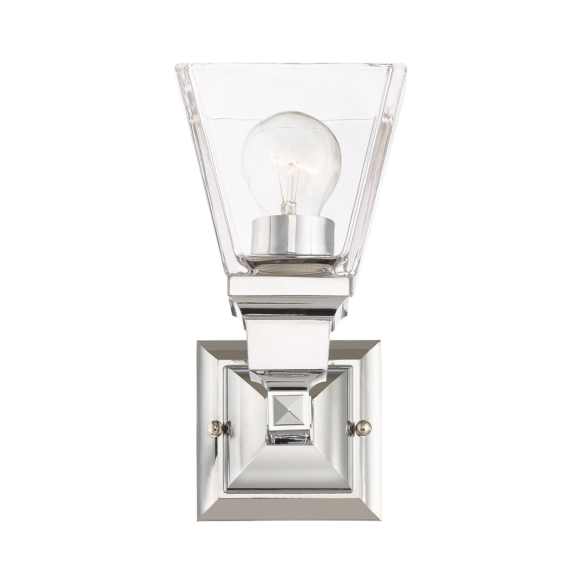 Shown in Polished Chrome finish and Clear glass and Clear Glass shade