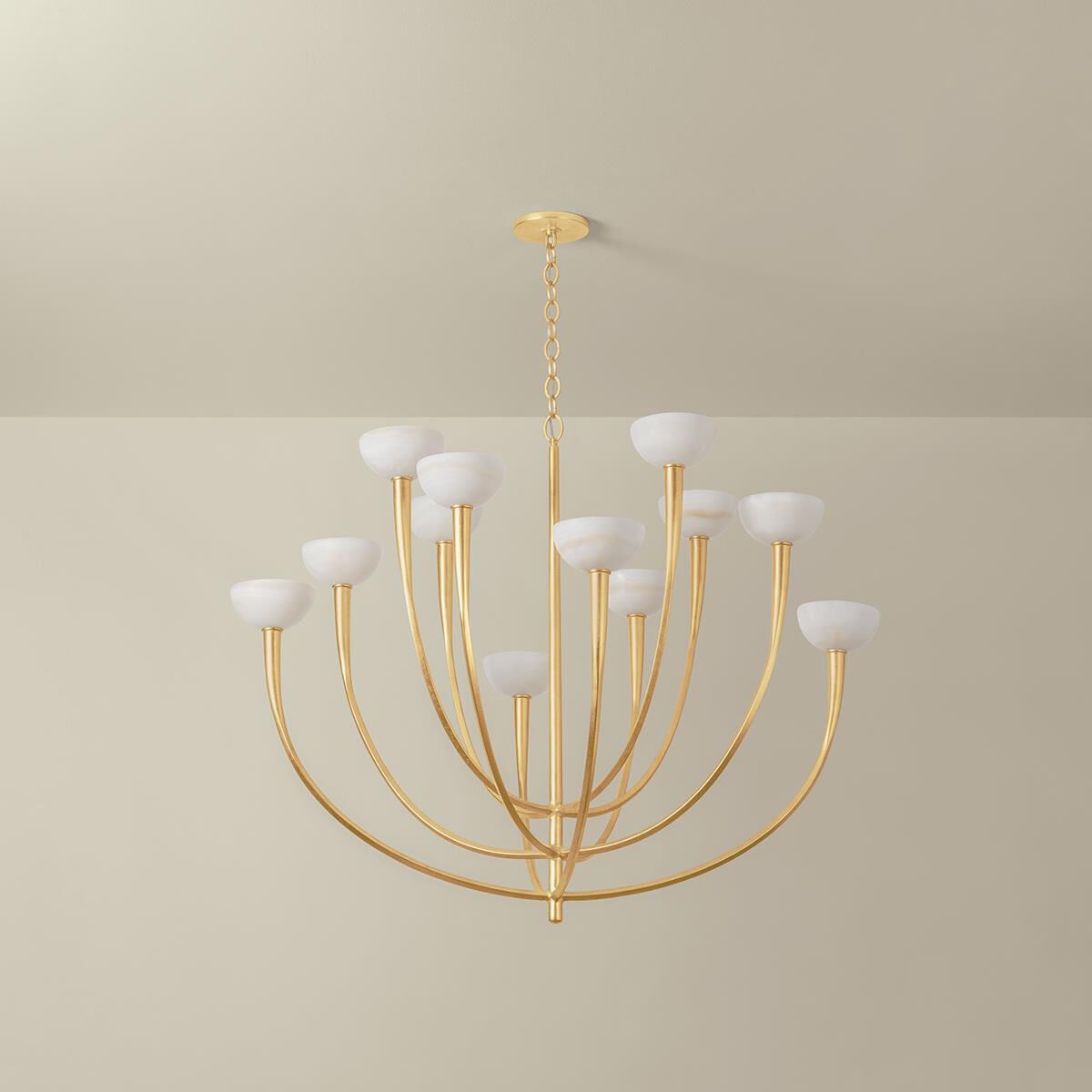 Shown in Vintage Gold Leaf finish and Onyx Natural Stone shade