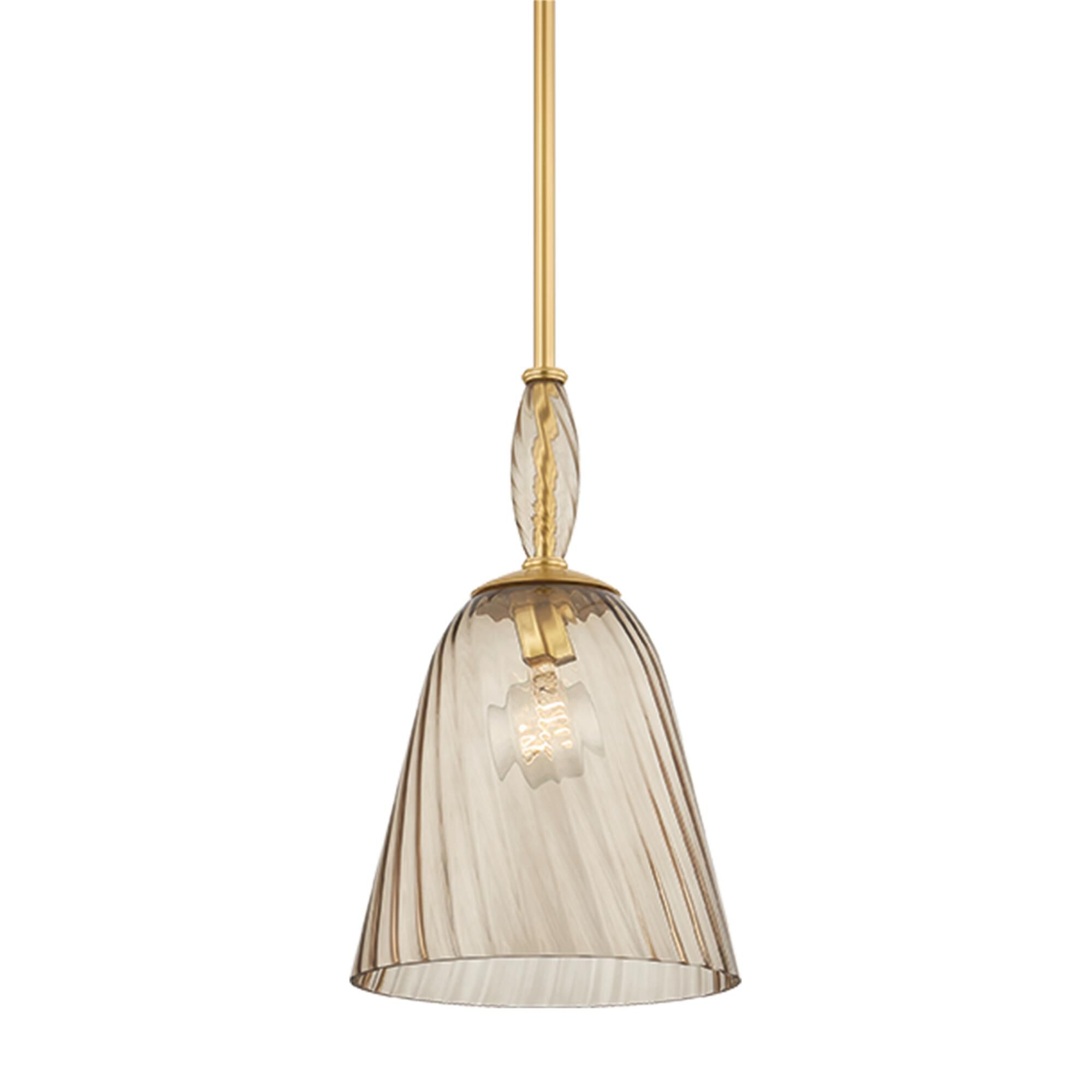 Shown in Aged Brass finish and Light Bronze with Optic  glass
