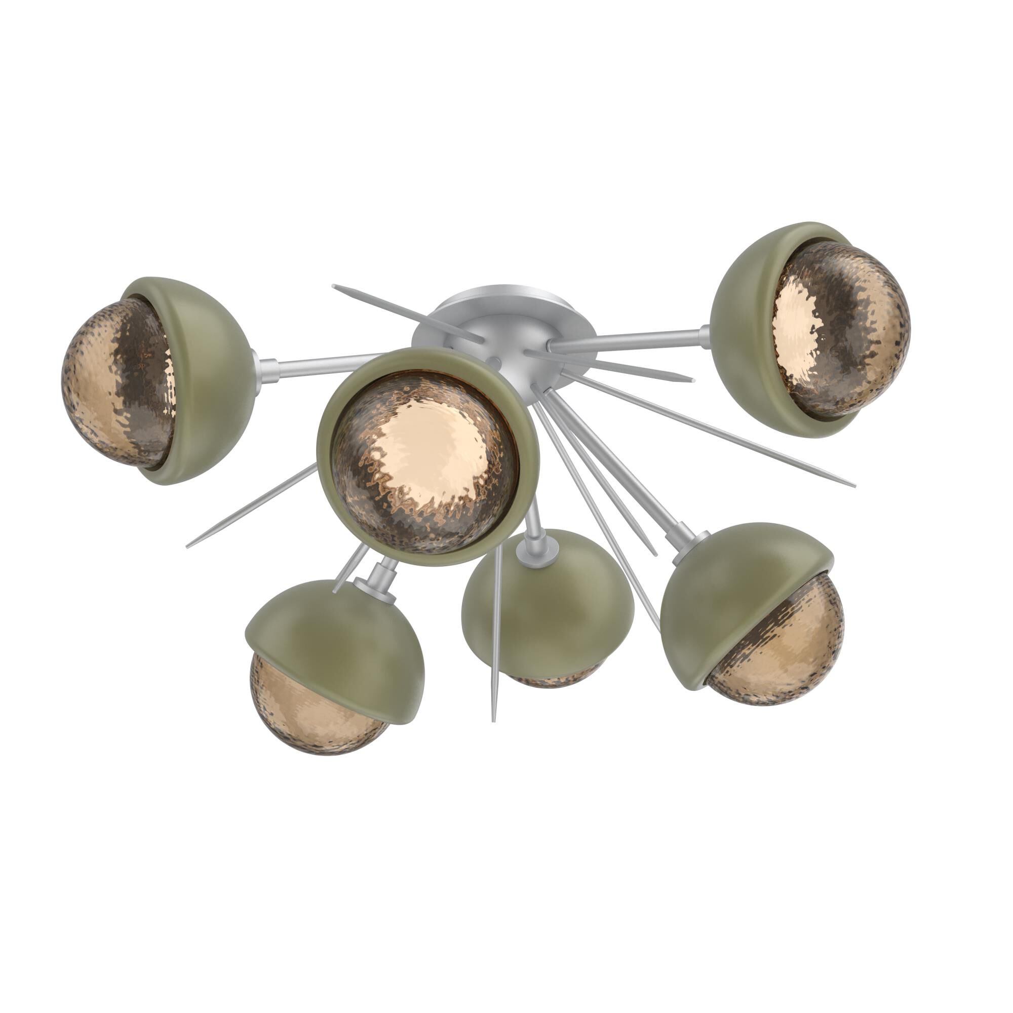 Shown in Classic Silver finish and Bronze glass and Sage Green accent
