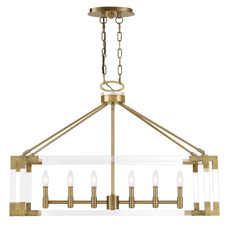 Prima Vista Small Linear Chandelier by Metropolitan Lighting