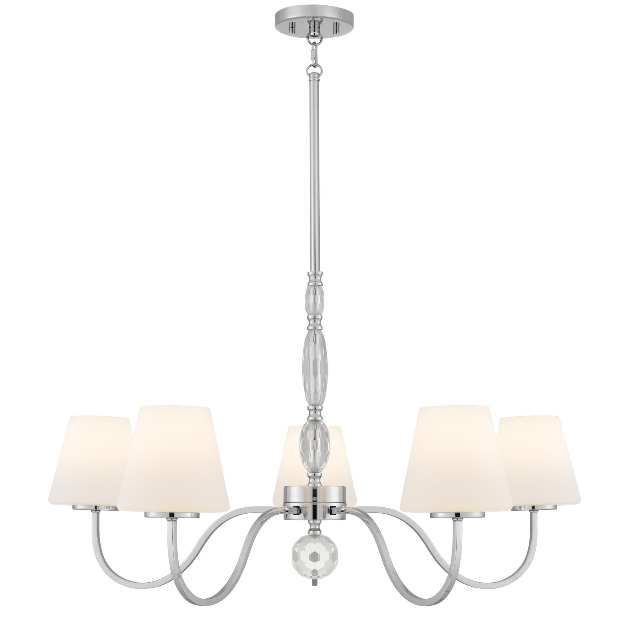 Shown in Polished Chrome finish and Opal Etched glass