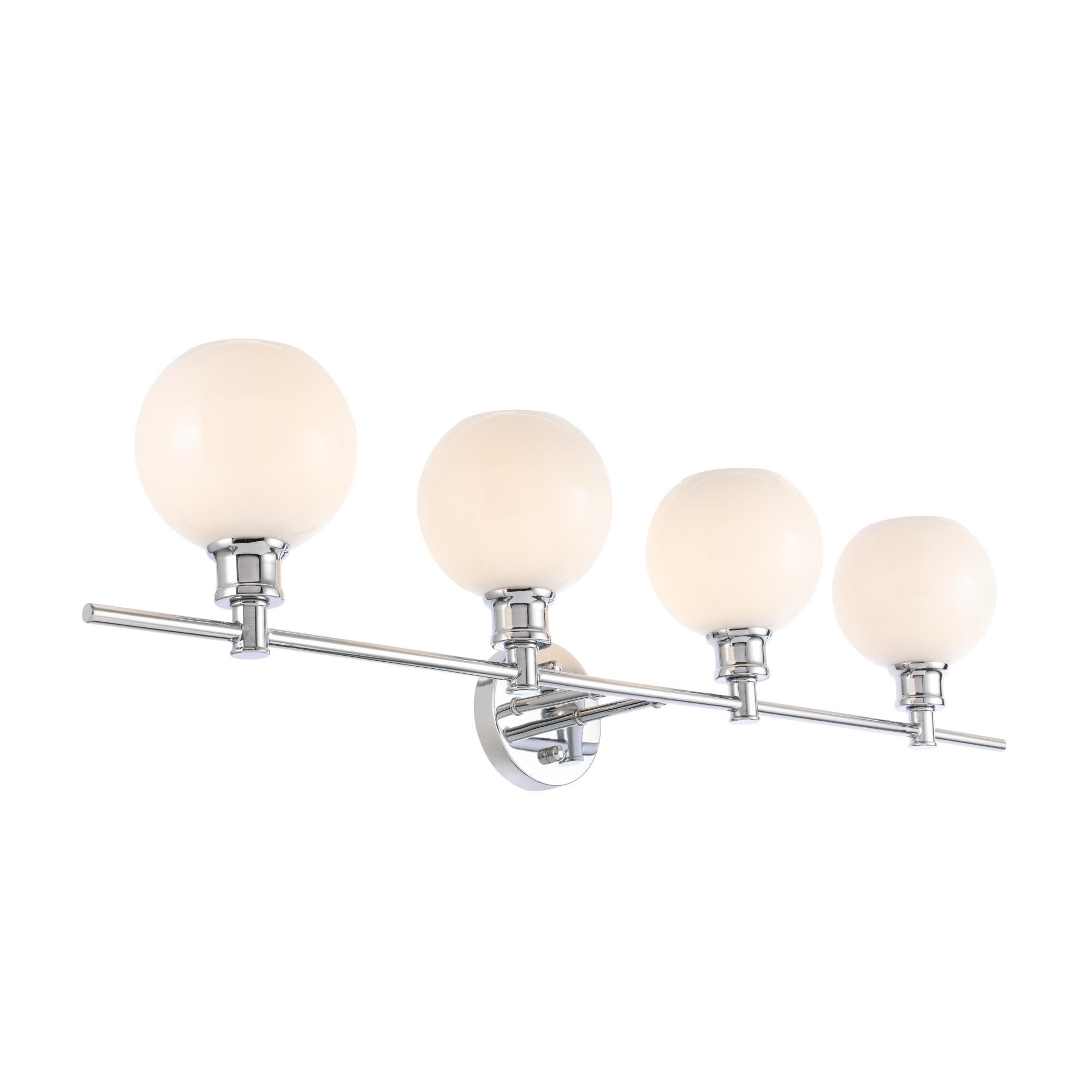 Shown in Chrome finish and Frosted White  glass