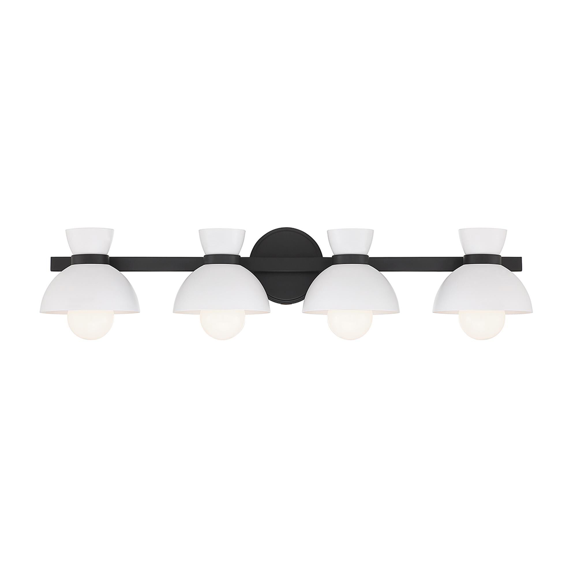 Shown in Matte Black finish and White Metal shade