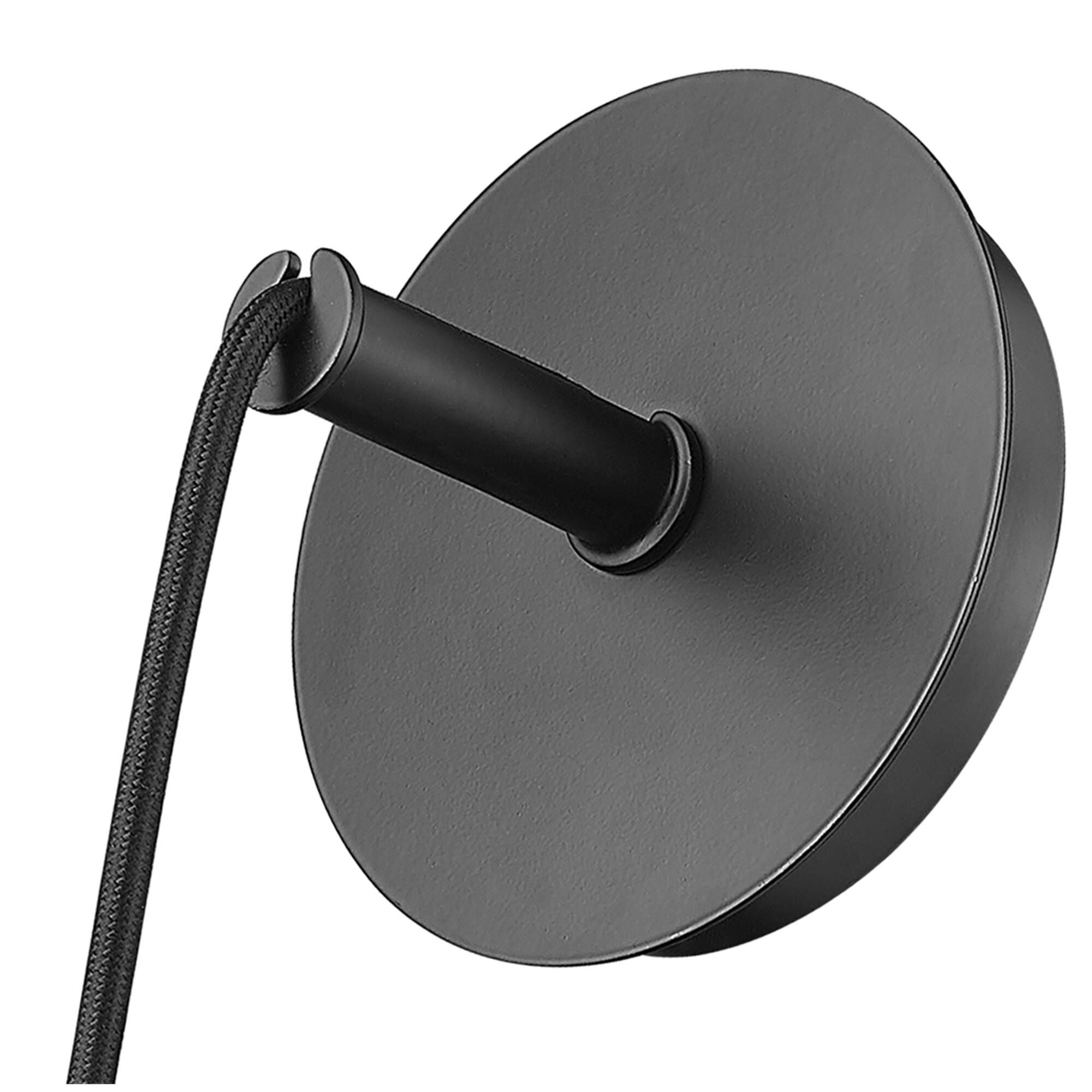 Shown in Matte Black finish and White Swirl glass and White Swirl shade