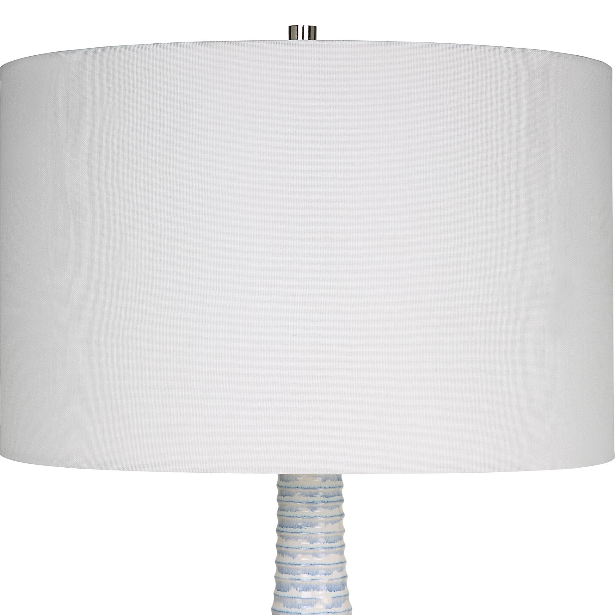 Shown in White finish and Round Hardback Drum shade