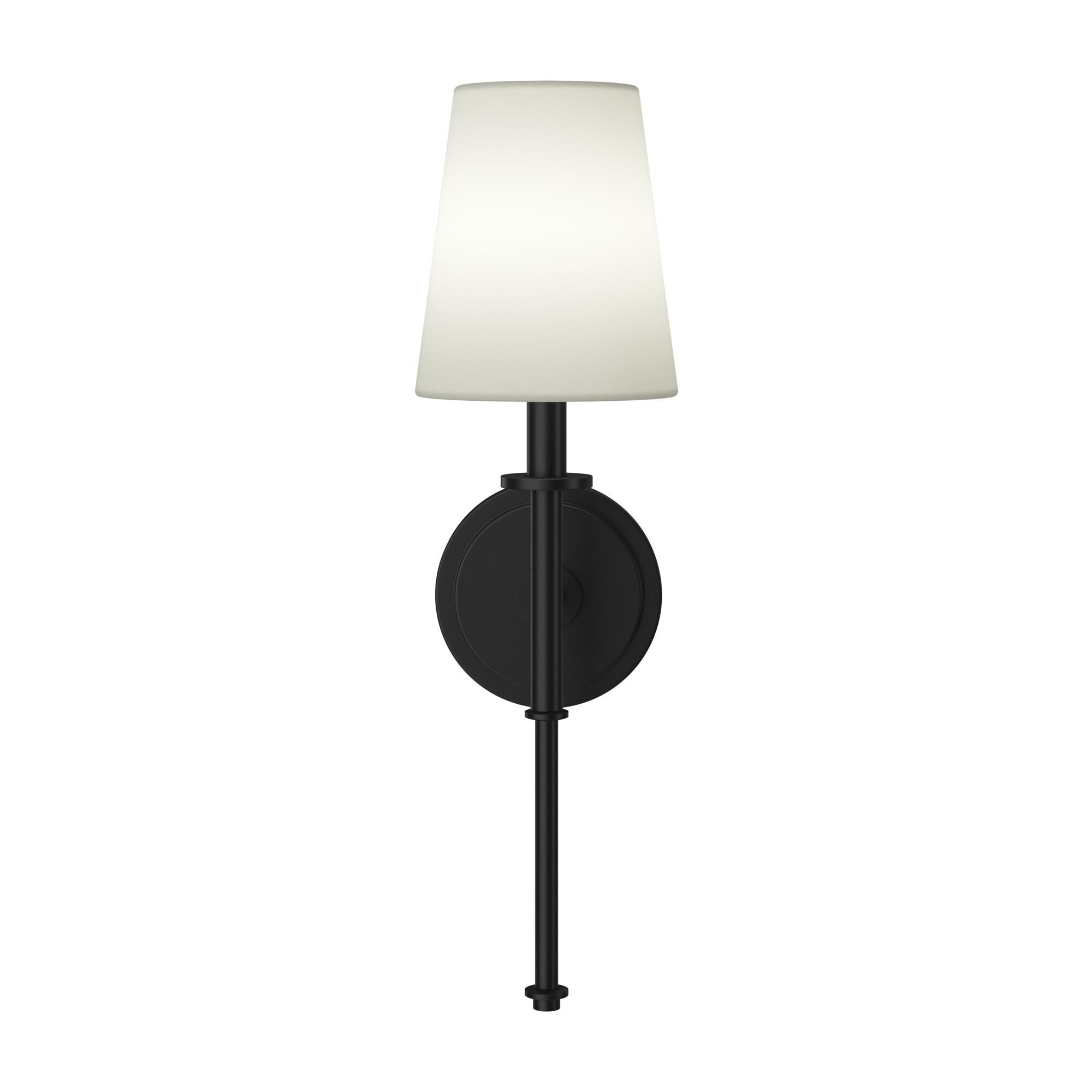 Shown in Black finish and Fabric shade