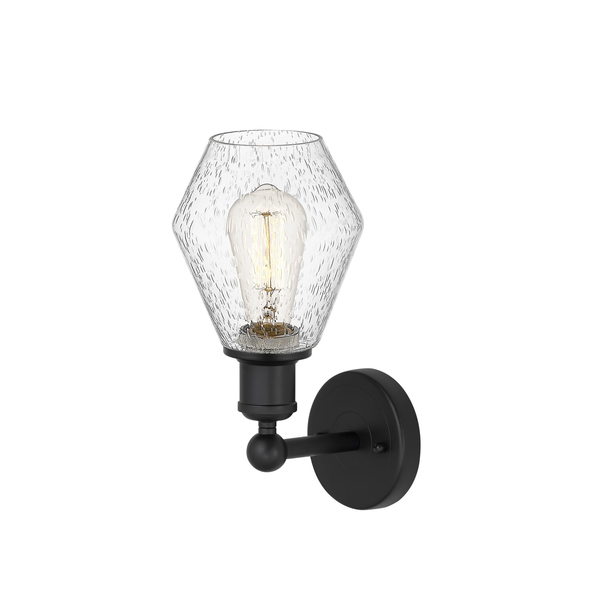 Shown in Matte Black  finish and Seedy glass