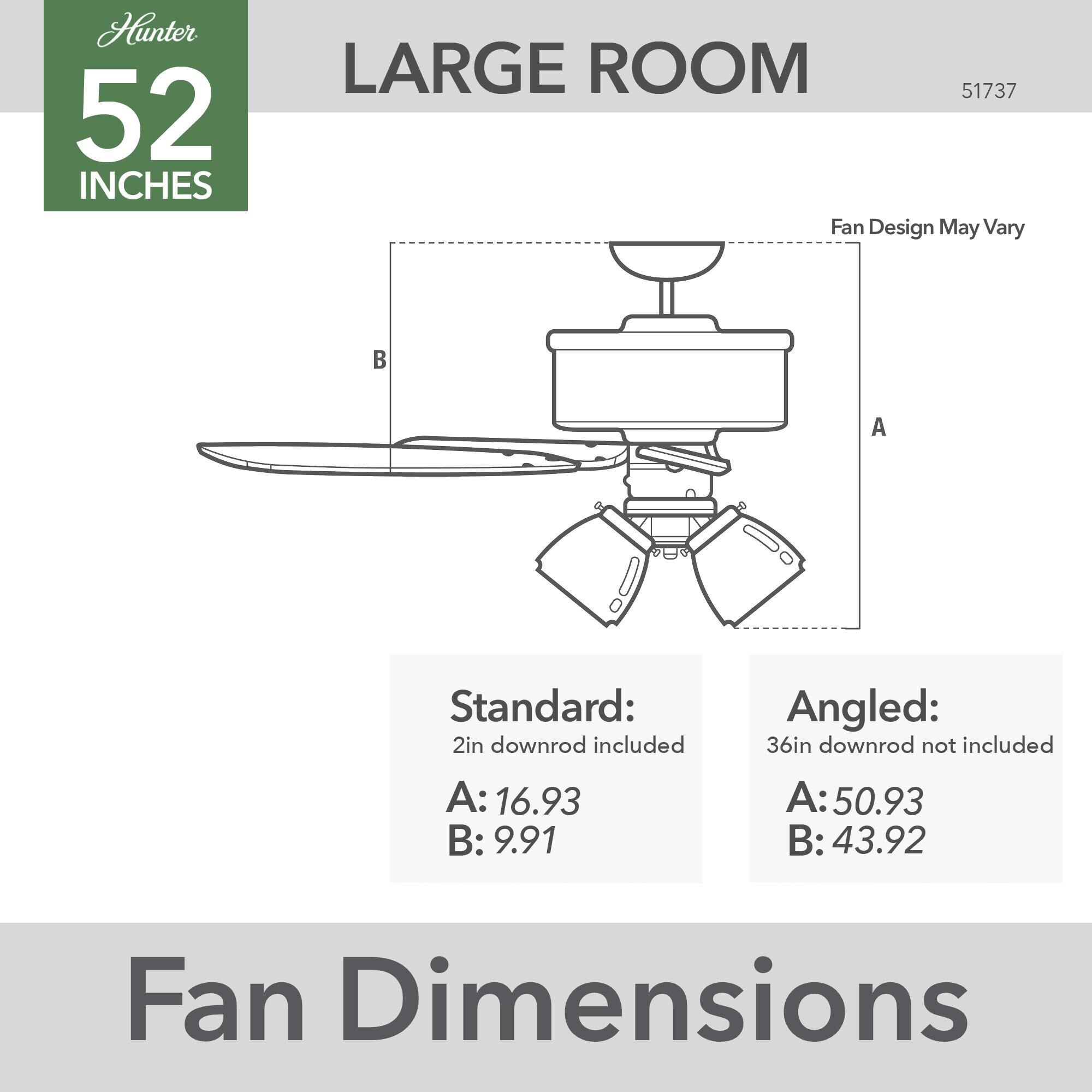 Swanson 52 Inch Ceiling Fan with Light Kit by Hunter Fan