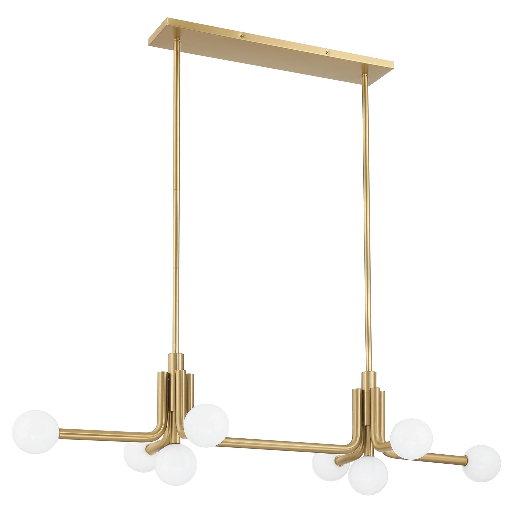 Shown in Champagne Gold finish and Opal glass