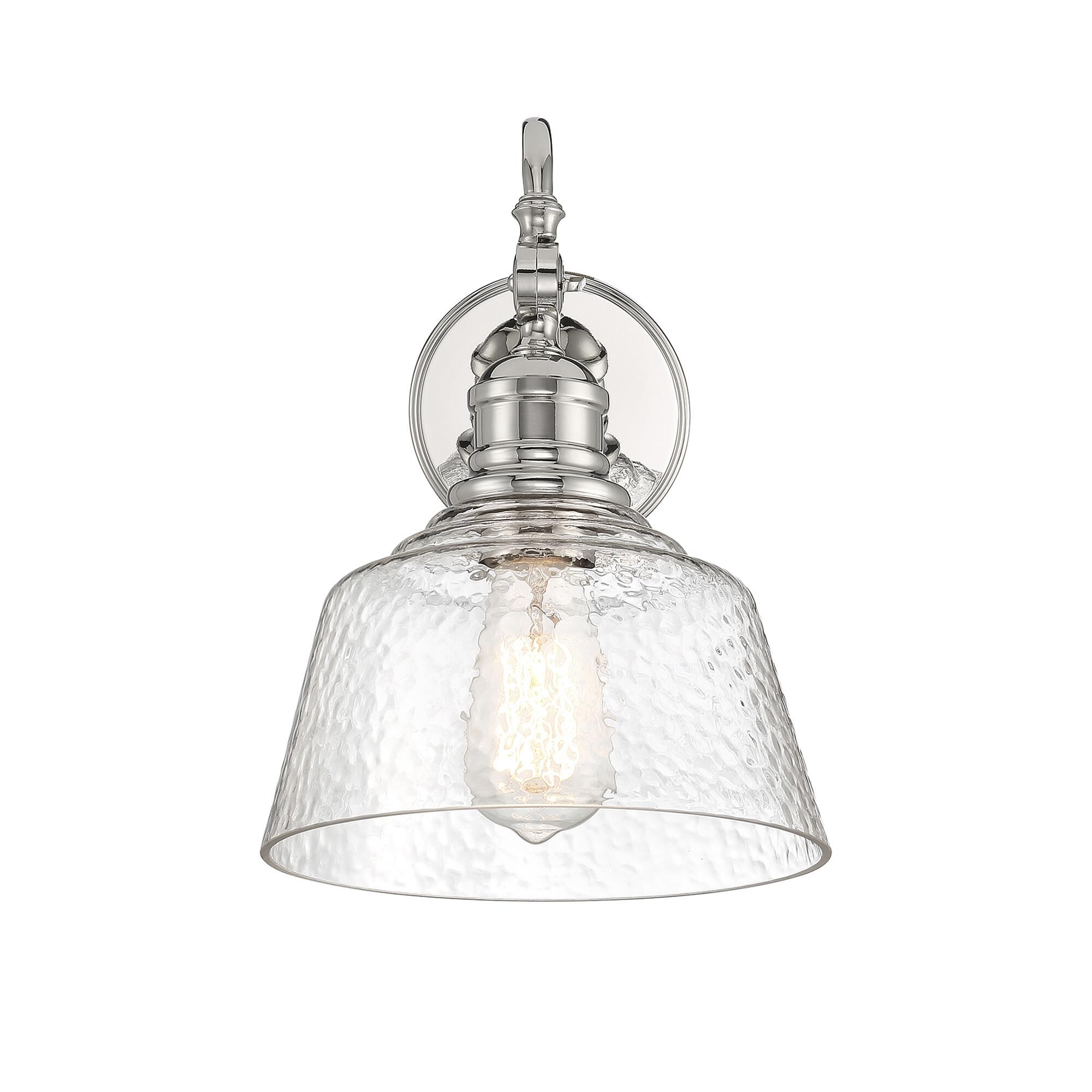 Shown in Polished Nickel finish and Vintage glass
