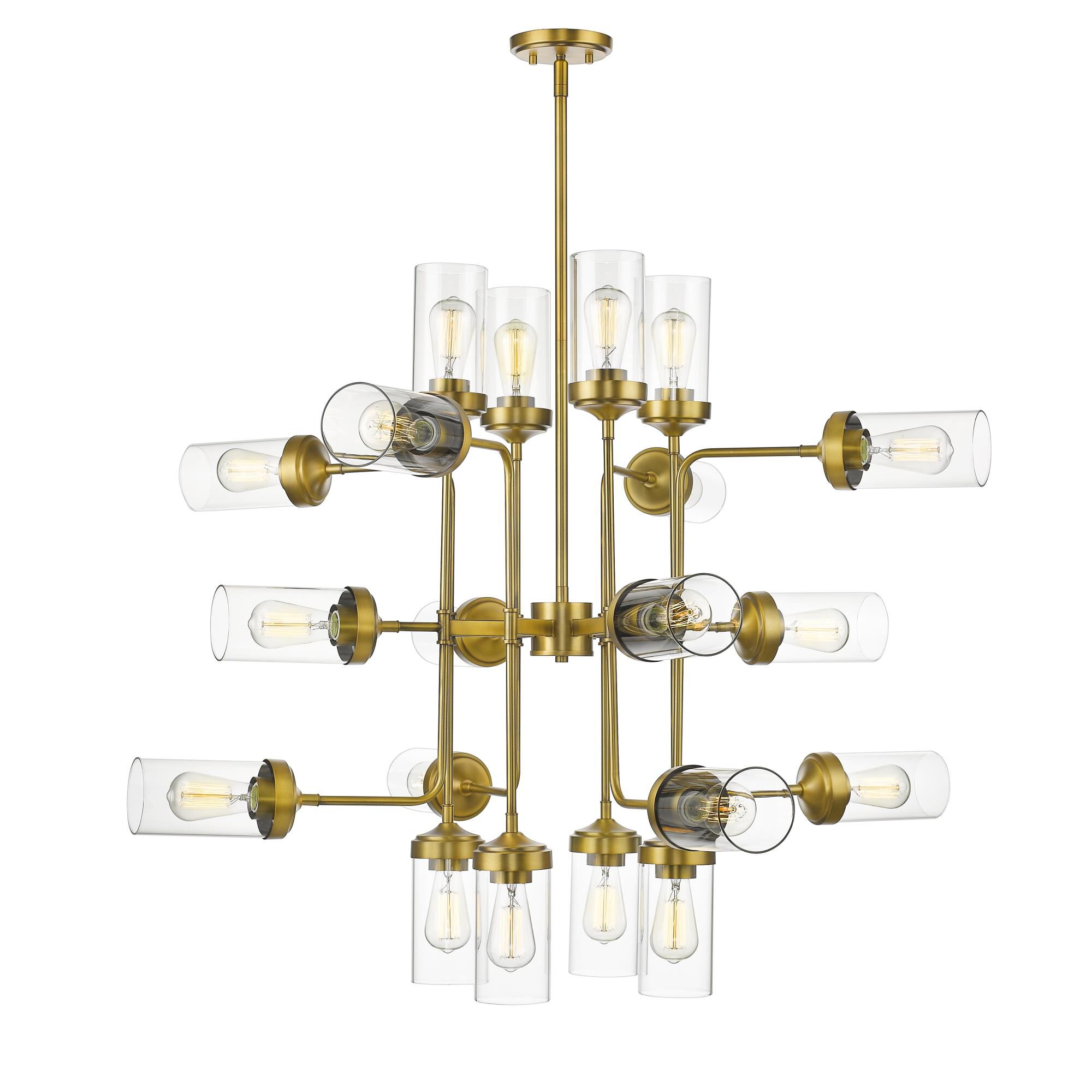 Shown in Foundry Brass finish and Glass shade