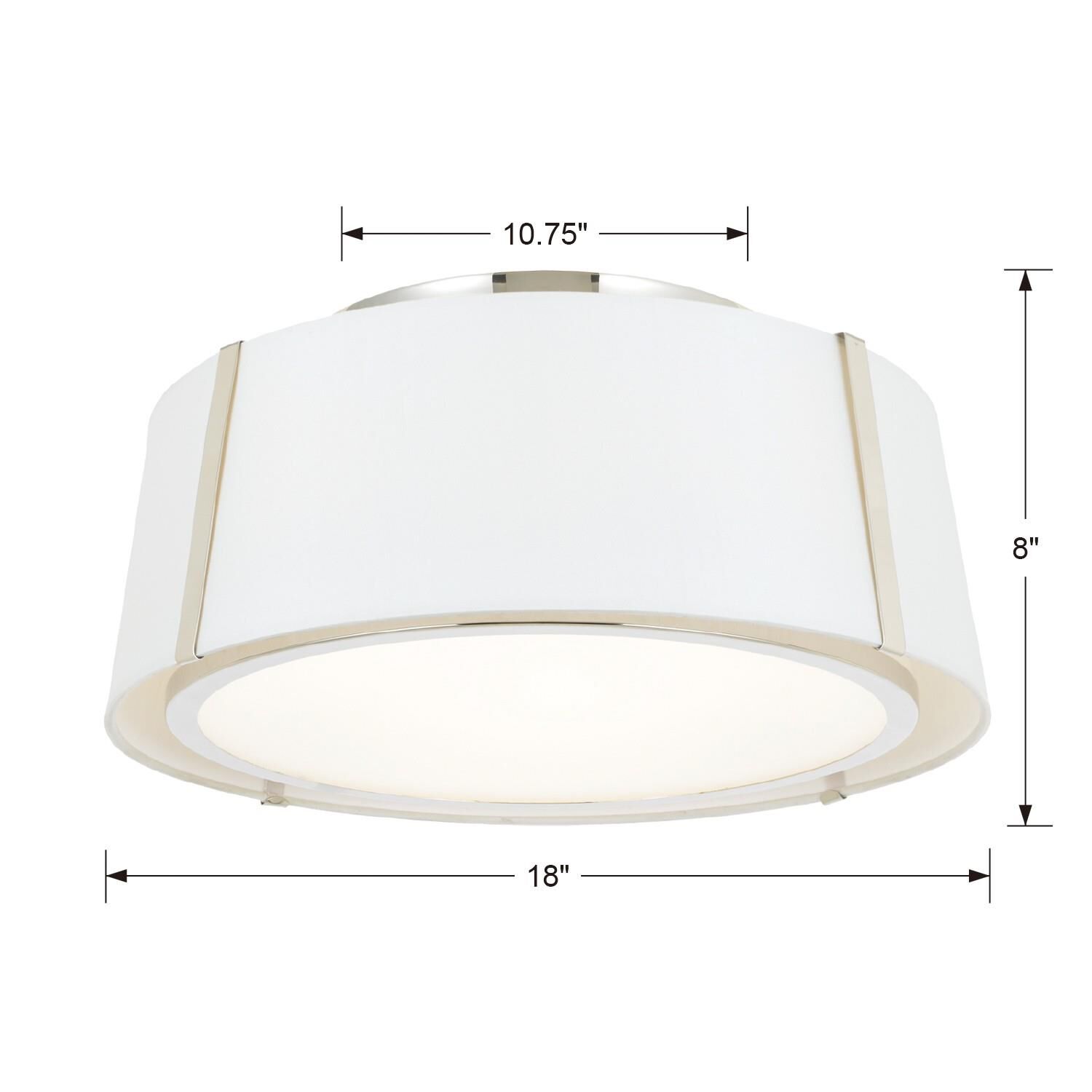 Fulton 18 Inch 3 Light Semi Flush Mount by Crystorama