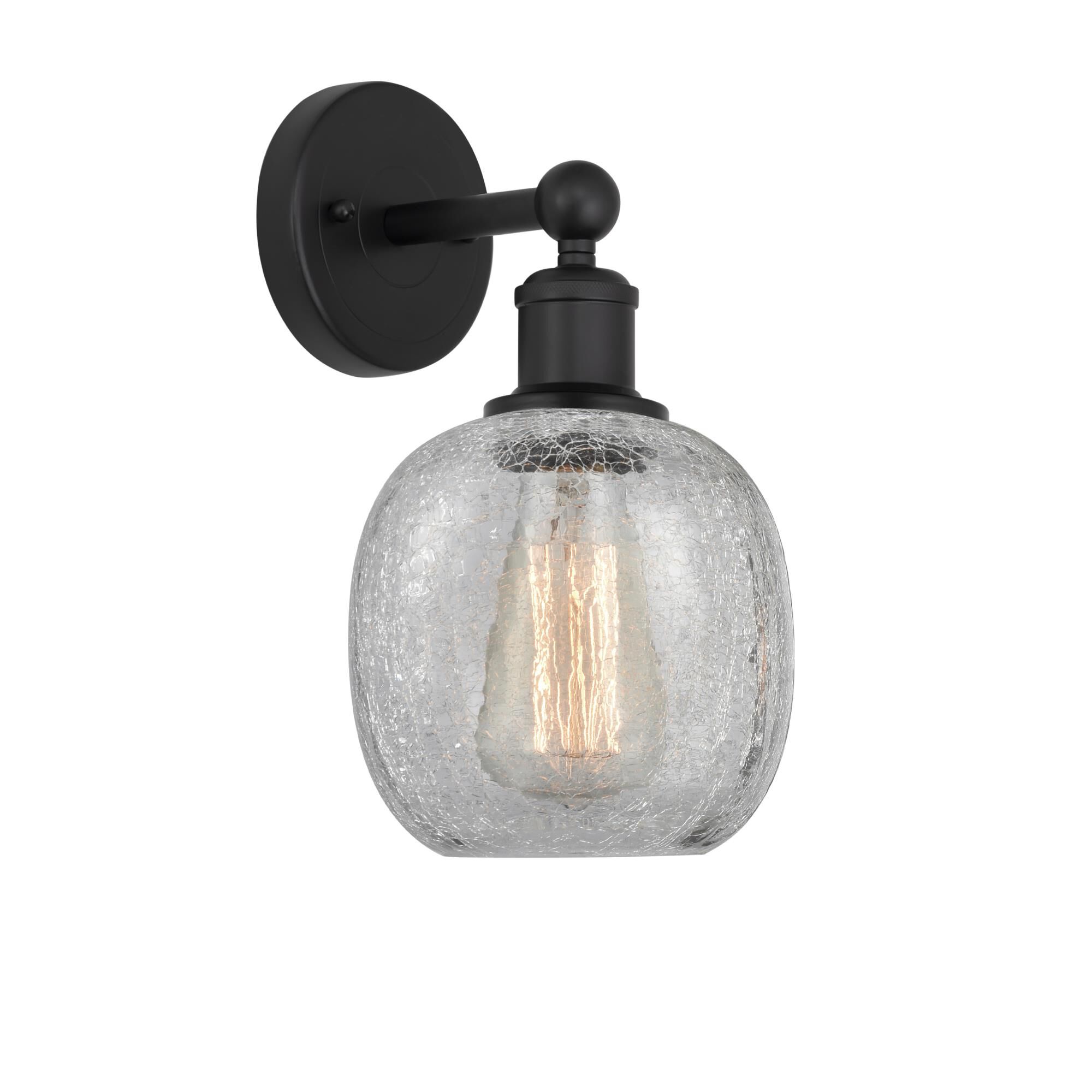 Shown in Matte Black, Clear Crackle finish and Clear Crackle glass and Clear Crackle Glass shade