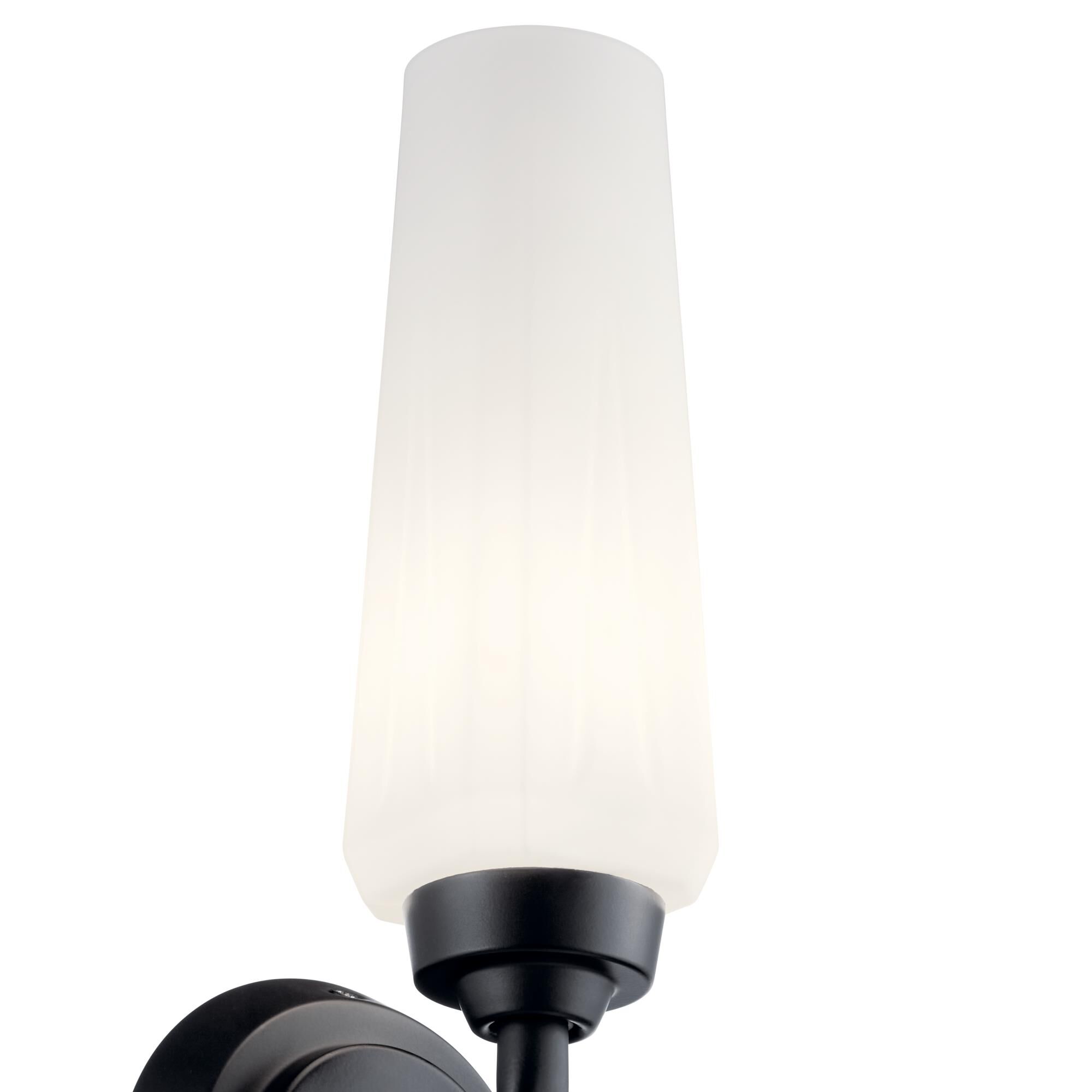 Shown in Black finish and Satin Etched Cased Opal glass