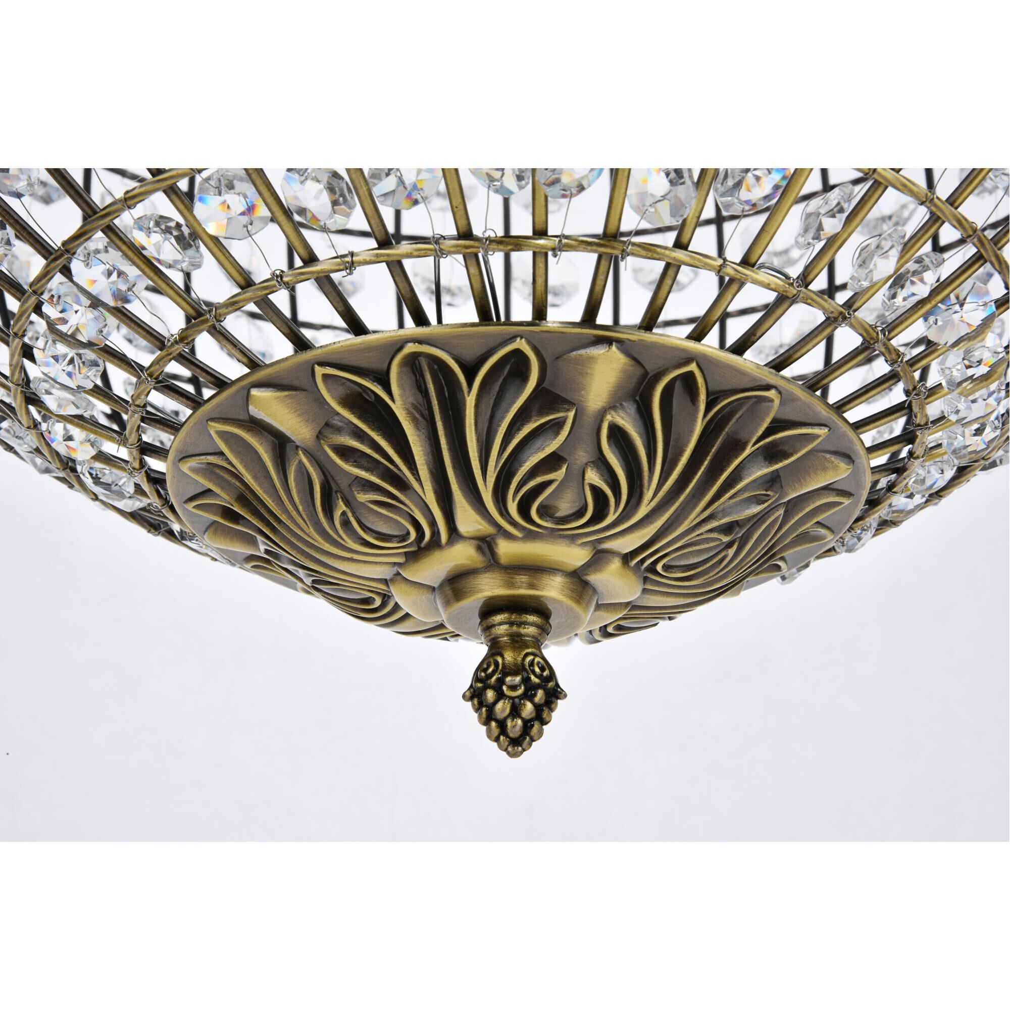 Shown in Antique Bronze finish and Clear Royal Cut crystal
