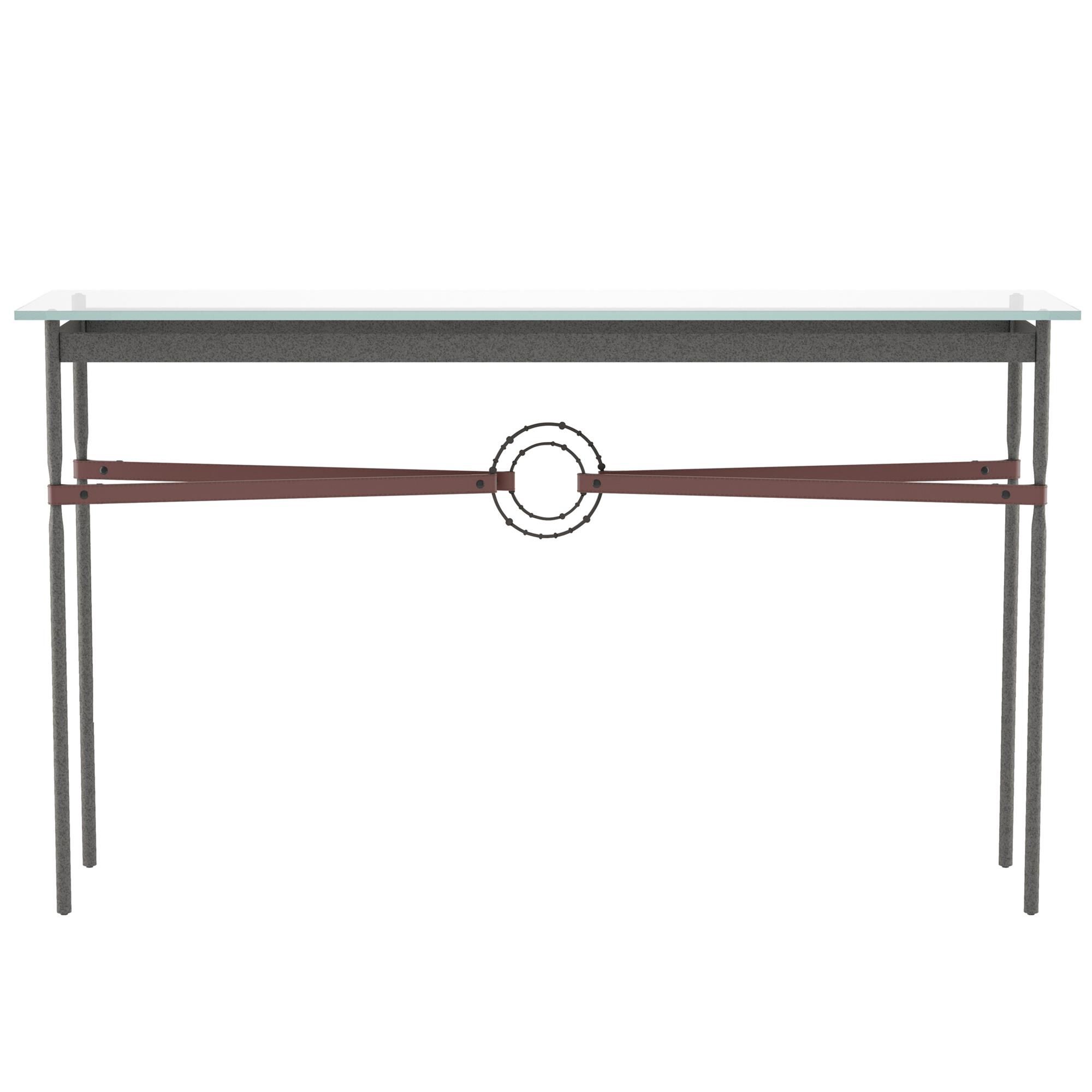 Shown in Natural Iron finish and Oil Rubbed Bronze with Leather British Brown  accent