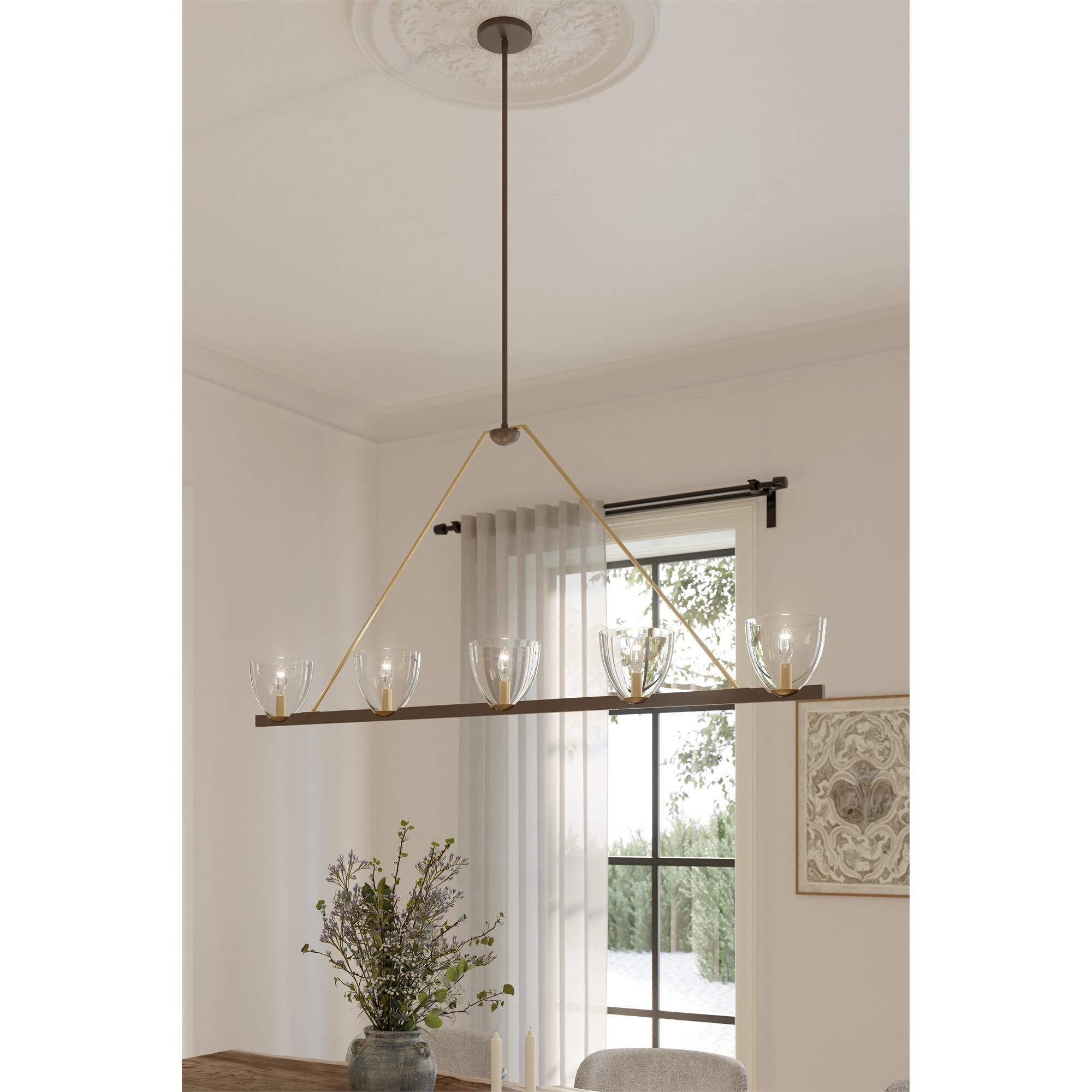 Shown in Dark Bronze finish and Clear glass