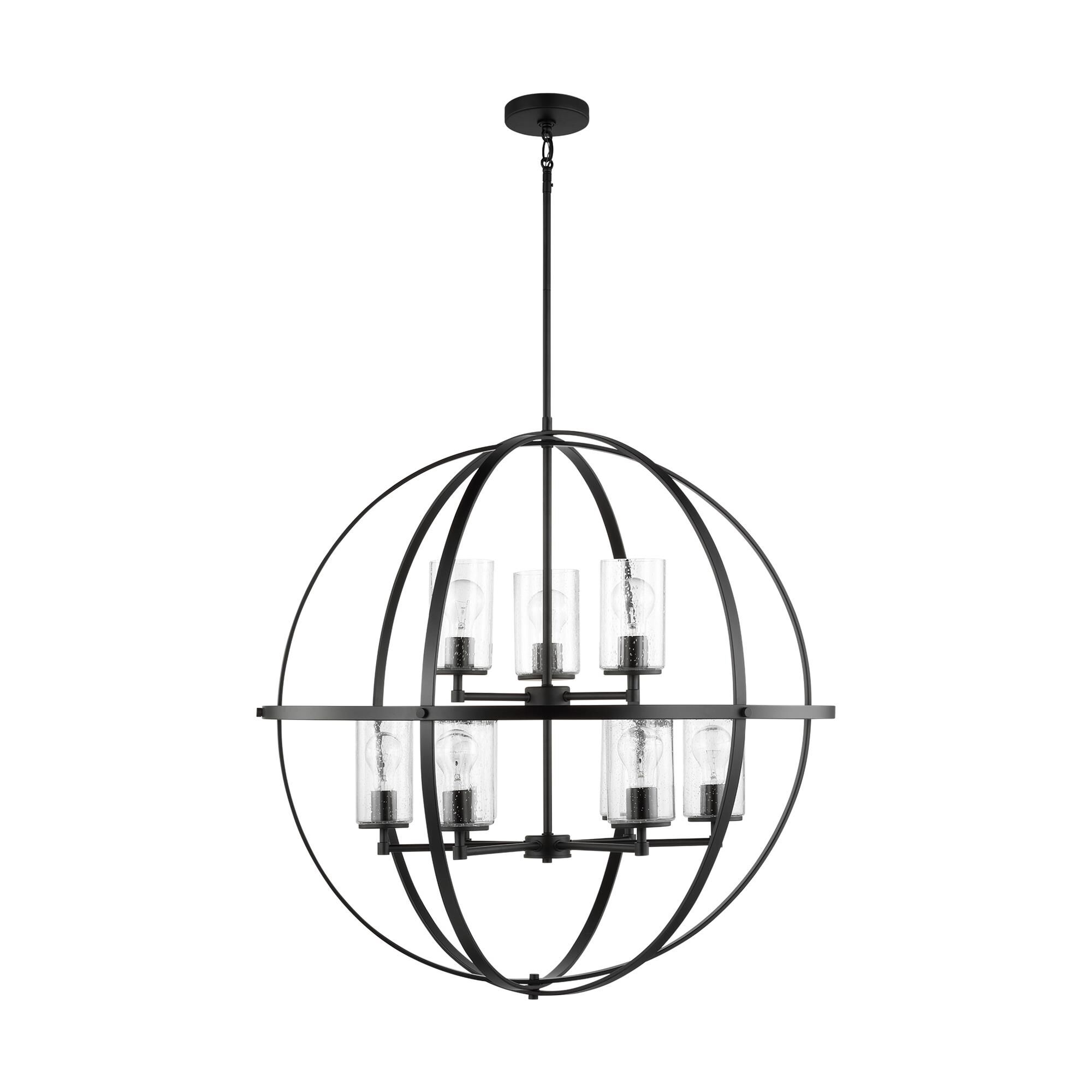 Shown in Midnight Black finish and Clear Seeded glass