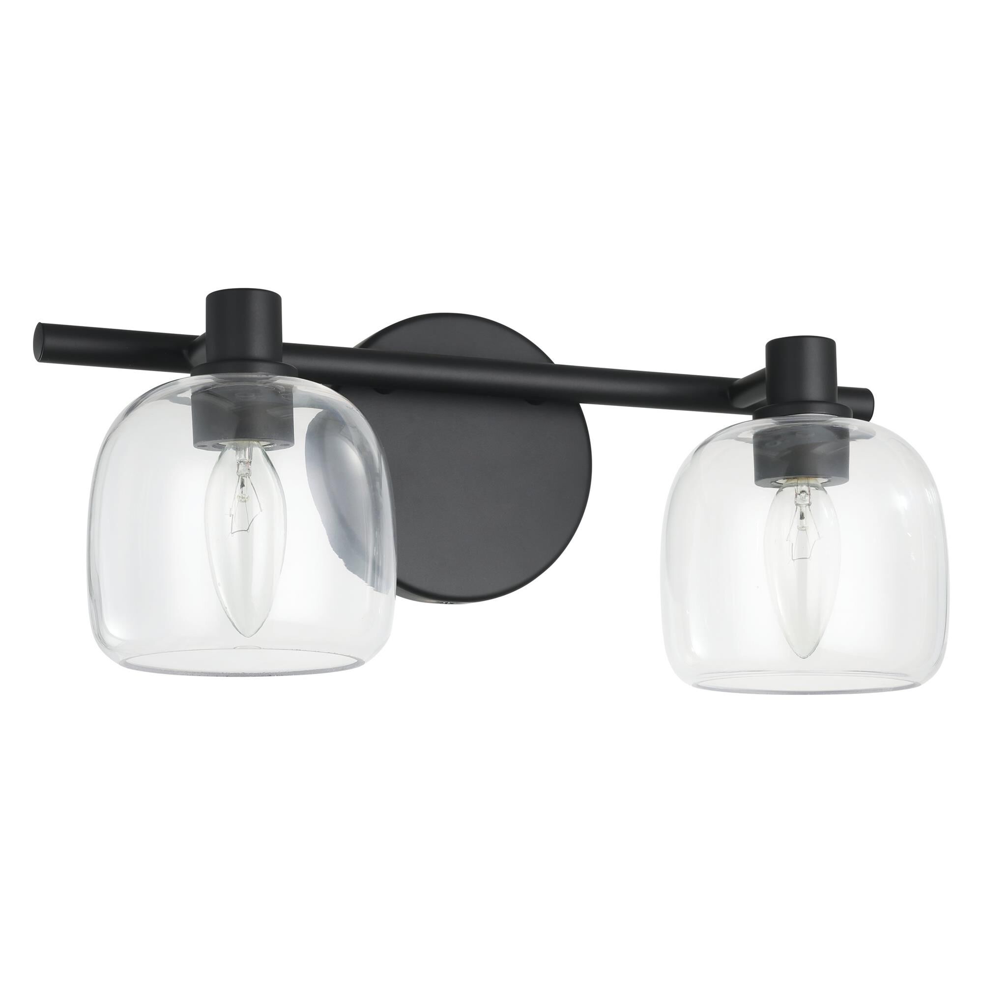 Shown in Matte Black finish and Clear glass