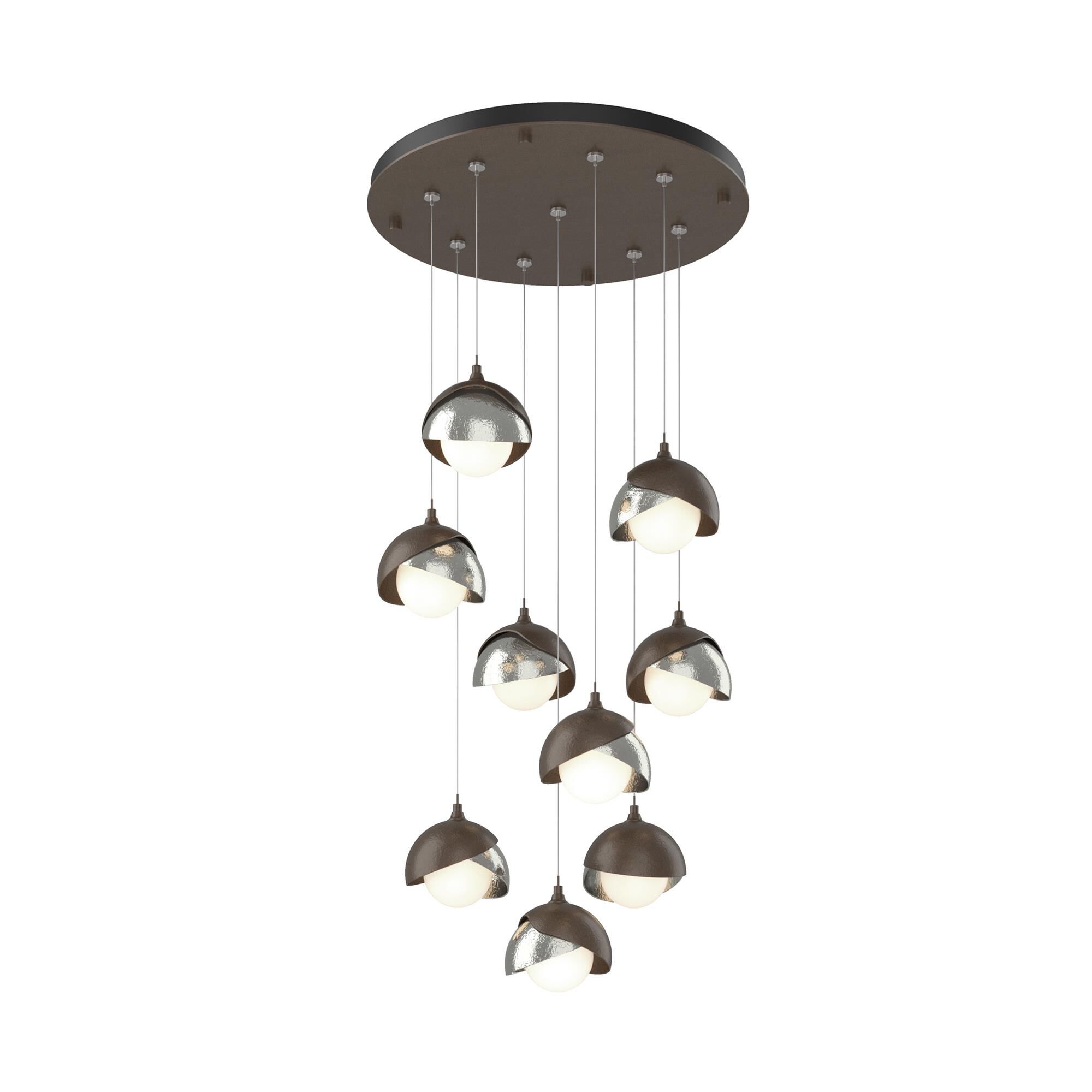 Shown in Bronze finish and Opal (Gg) glass and Sterling (85) accent