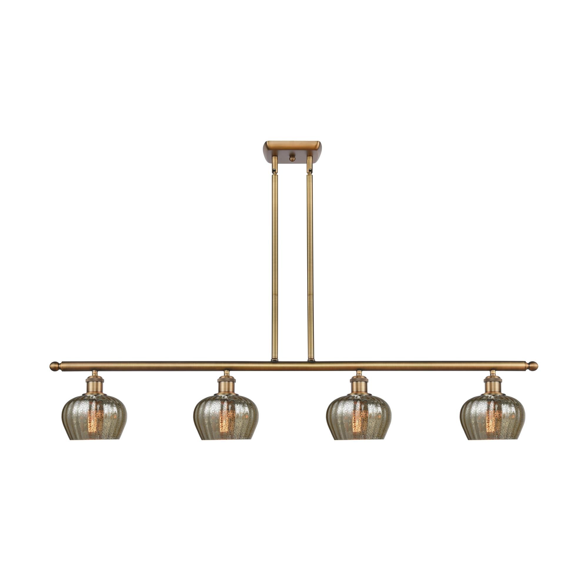 Shown in Brushed Brass finish and Bowl glass and Glass shade