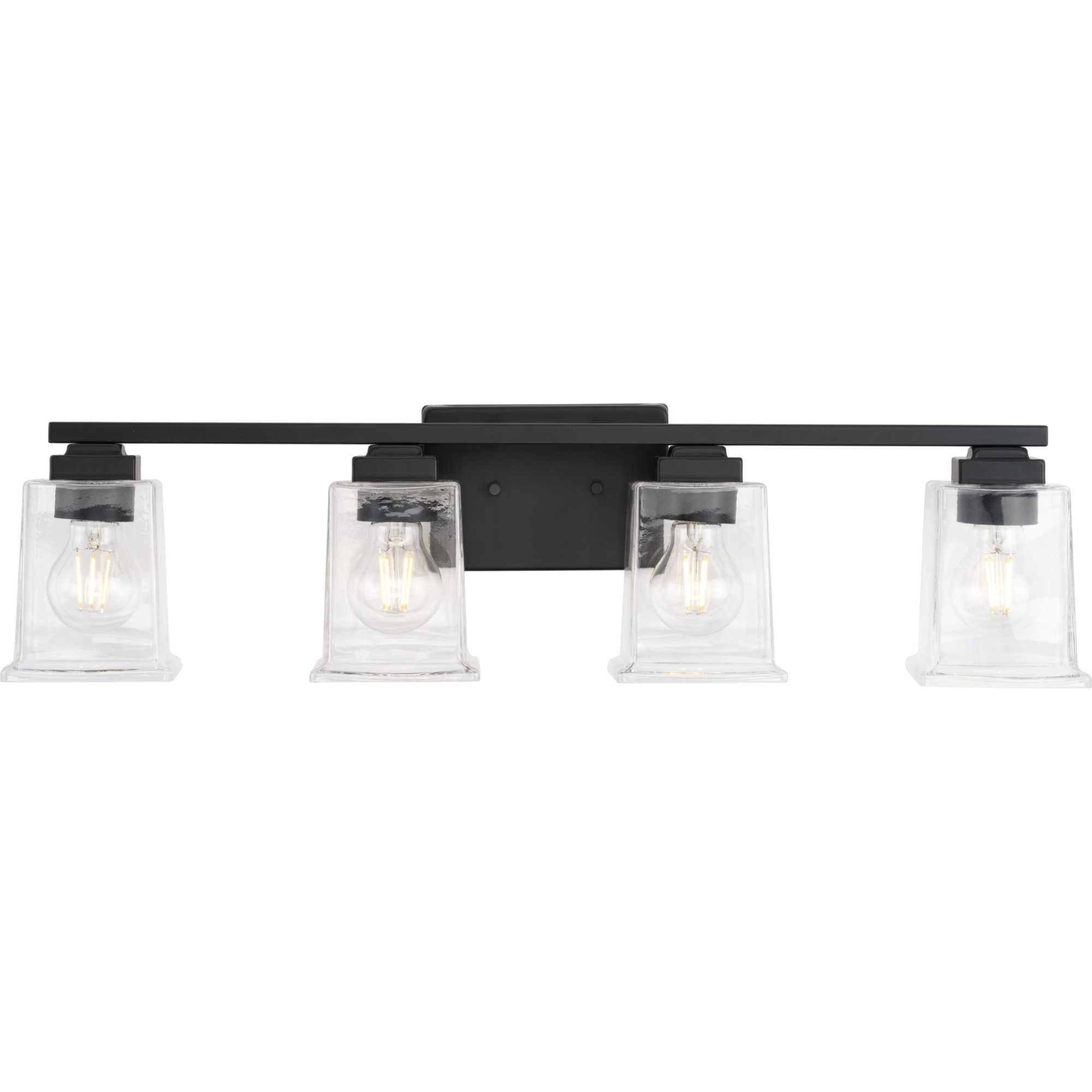 Shown in Matte Black finish and Clear glass