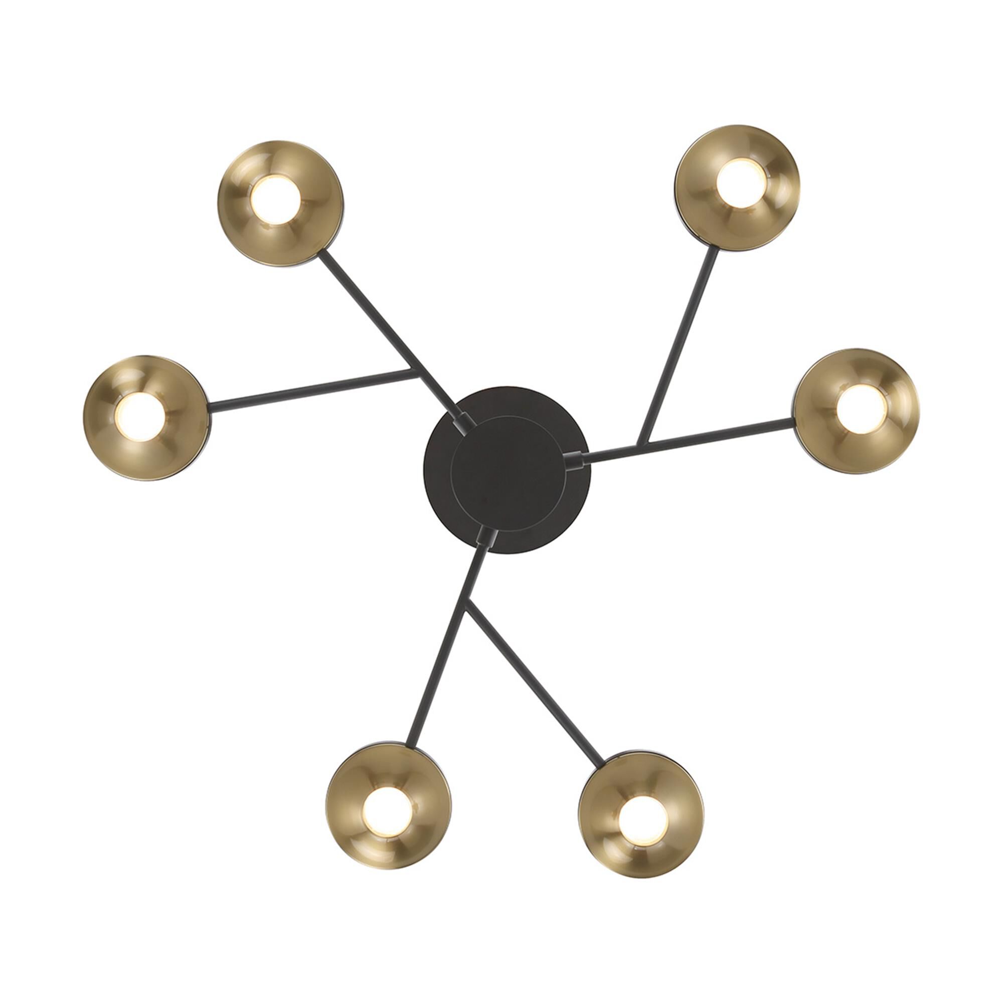 Shown in Black and Brass finish and Etched glass
